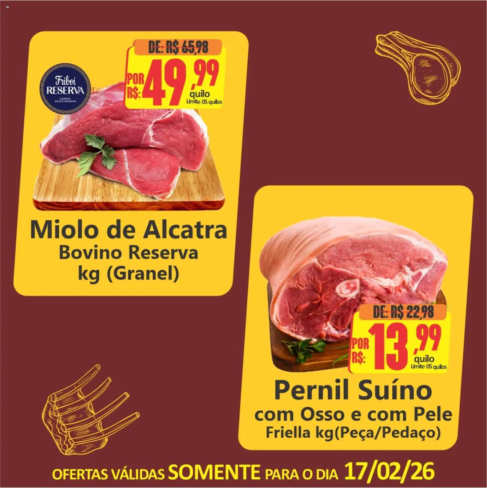 Big Supermercados Folheto - válido de 17.02.2026 | Página: 2 | Produtos: Alcatra, Pernil