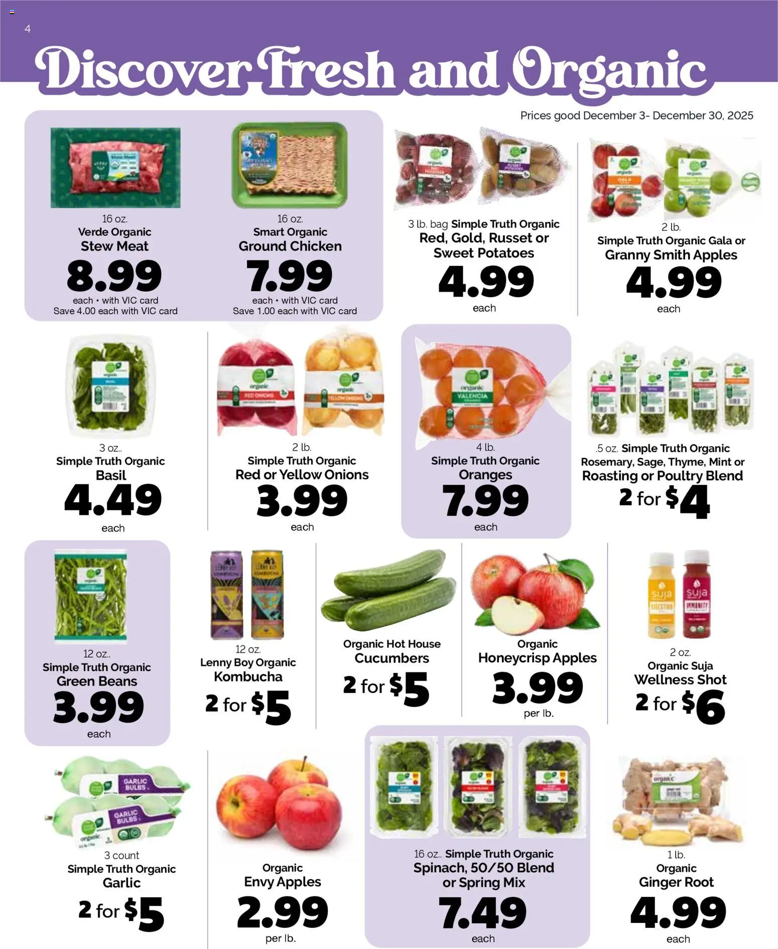 Harris Teeter Monthly Ad - valid from 03.12.2025 | Page: 4 | Products: Apples, Cucumbers, Potatoes, Poultry