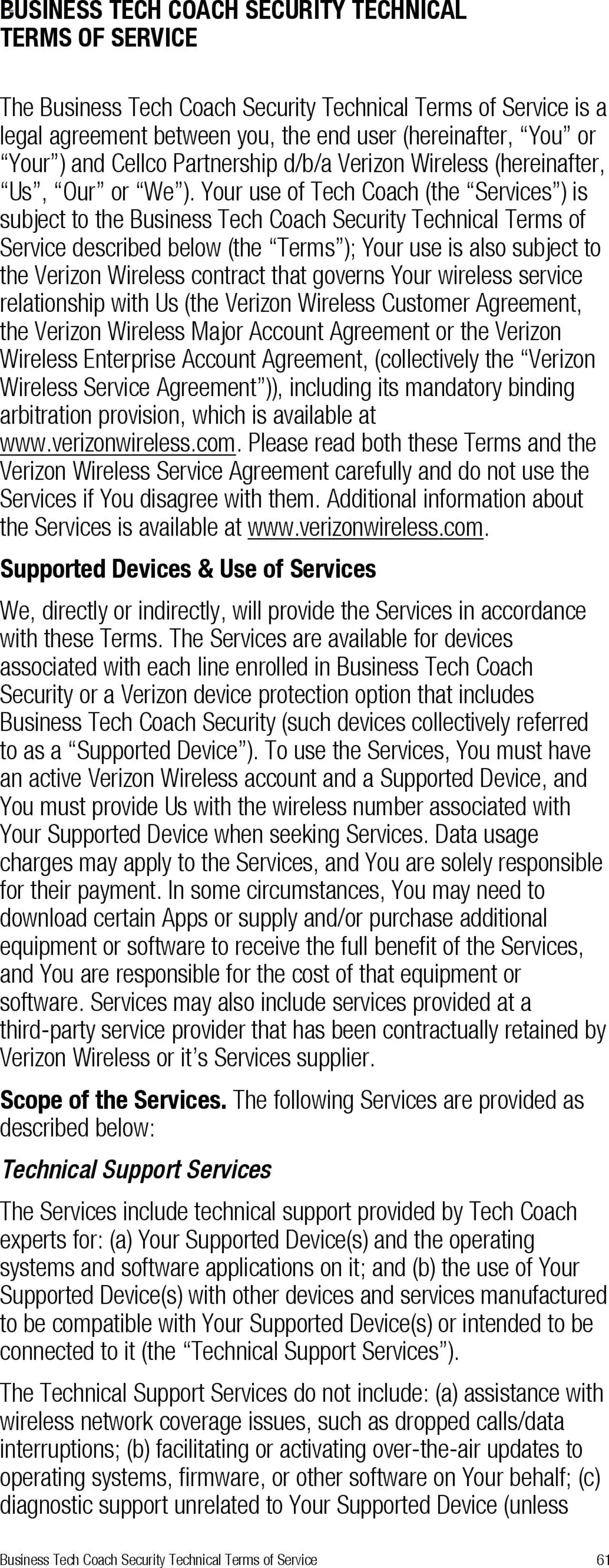 Verizon - Total Mobile Protection for Business and Multi-Devices for Business - valid from 13.03.2025 | Page: 61