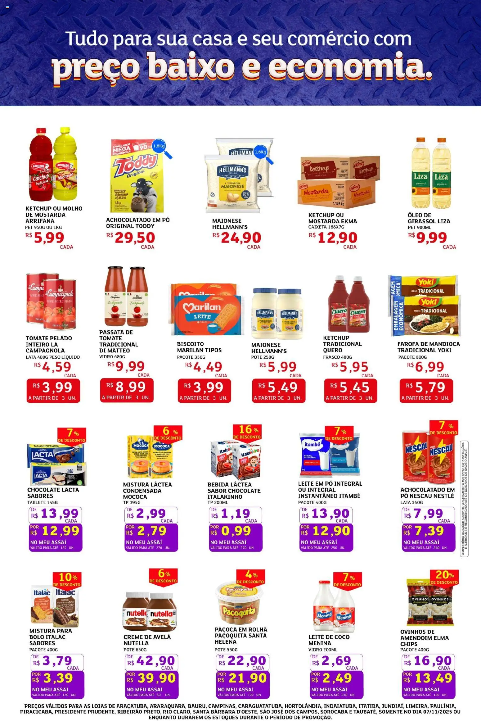 Assaí Atacadista Folheto - válido de 07.11.2025 | Página: 2 | Produtos: Amendoim, Mandioca, Maionese, Avelã