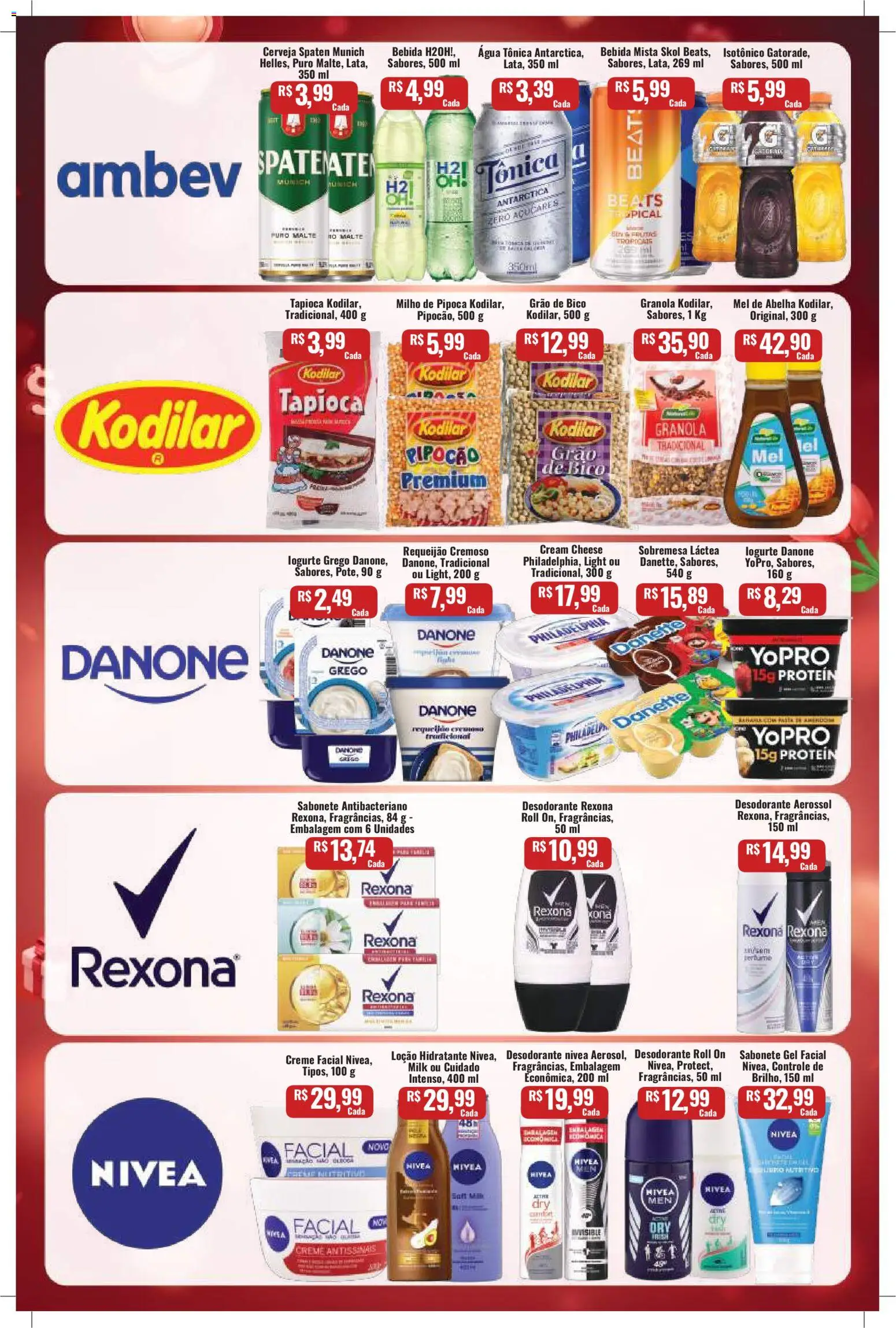 Bretas Folheto - válido de 17.04.2026 | Página: 2 | Produtos: Água tônica, Cream cheese, Granola, Rexona