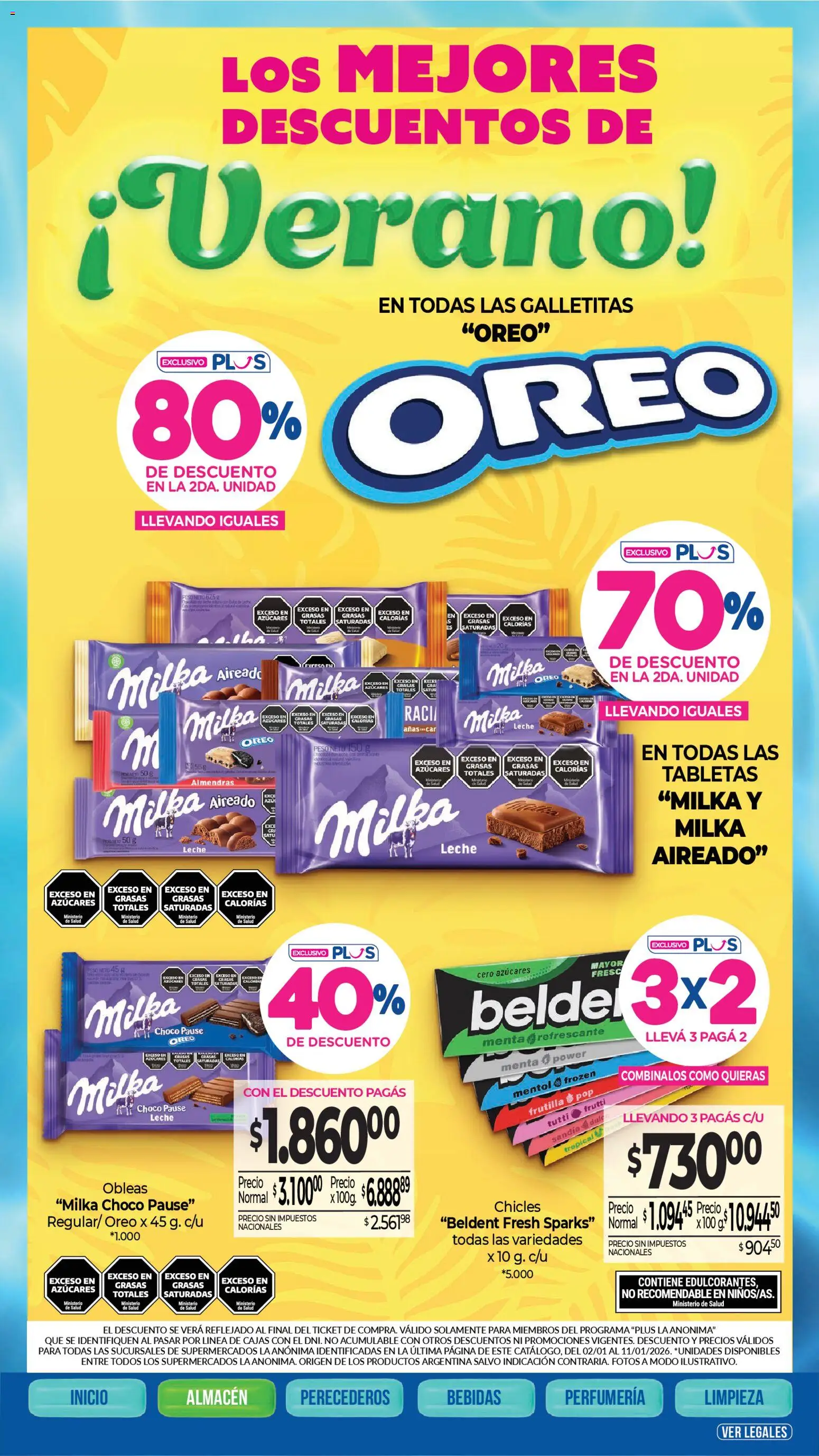 La Anonima - catalogos │ válido desde el 02.01.2026 | Página: 8 | Productos: Galletitas, Chicles, Sandía, Leche