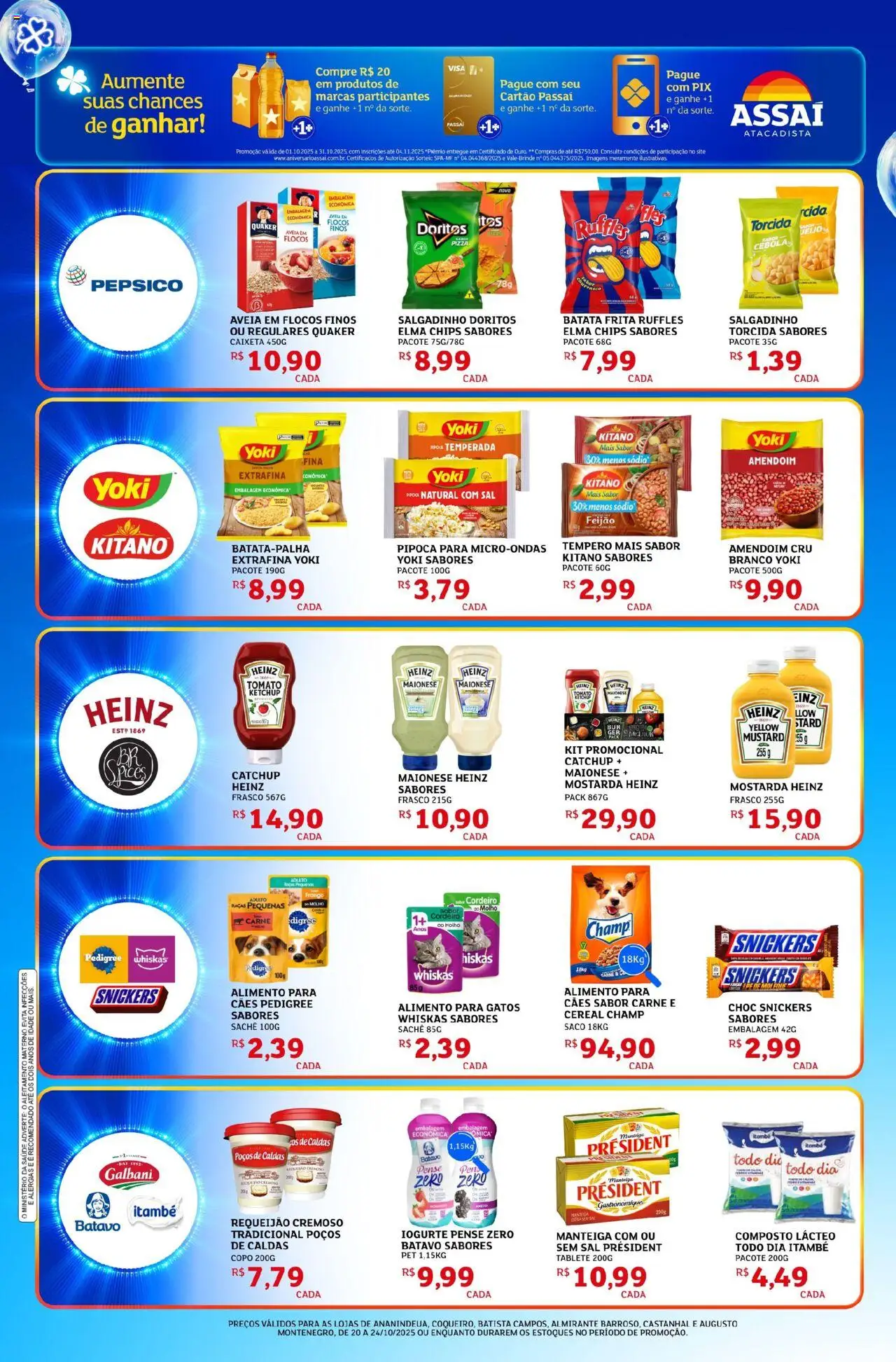 Assaí Atacadista Folheto - válido de 20.10.2025 | Página: 4 | Produtos: Aveia, Sal, Pipoca, Batata frita