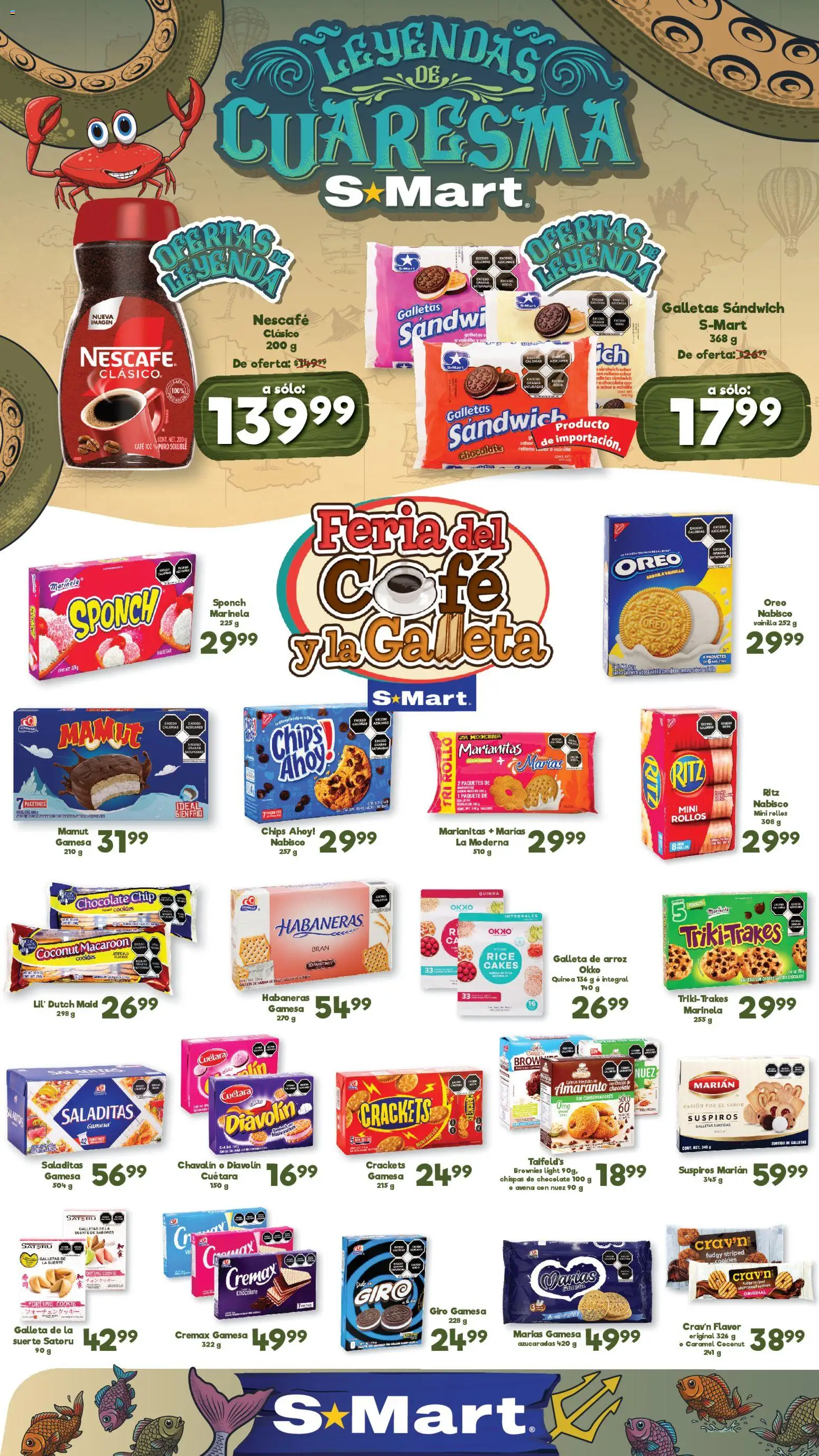 Nuevas ofertas de S-Mart válidas en toda la República Mexicana desde el 17.03.2026. ¡Encuentra las mejores ofertas en S-Mart folleto Ofertas de feria Matamoros! | Página: 1 | Productos: Avena, Chocolate, Arroz, Galletas