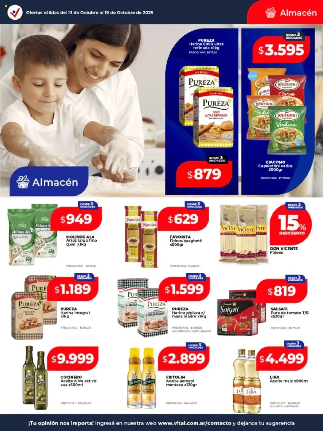 Vital - Ofertas - Posadas │ válido desde el 13.10.2025 | Página: 13 | Productos: Harina, Tomate, Manteca, Fideos