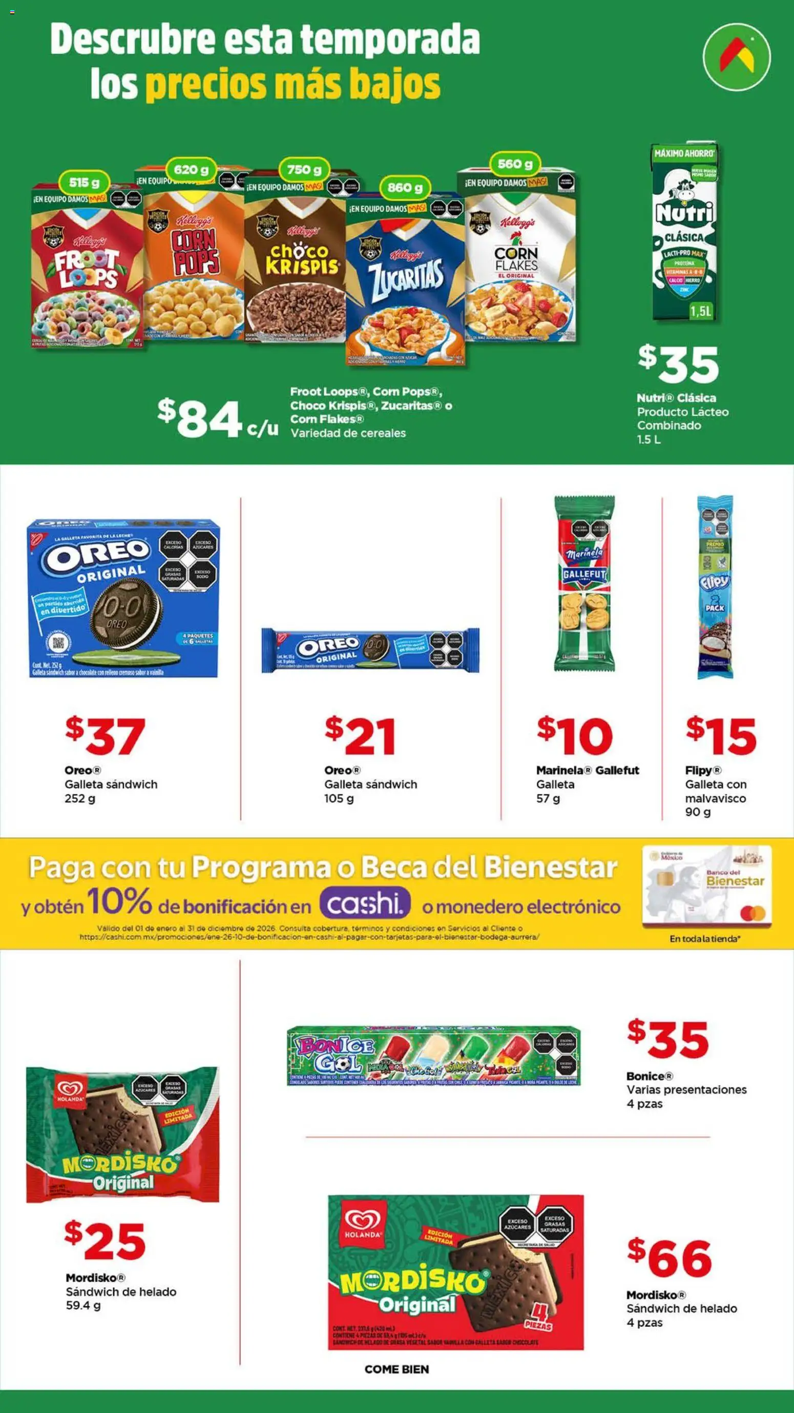 Nuevas ofertas de Bodega Aurrerá válidas en toda la República Mexicana desde el 27.04.2026. ¡Encuentra las mejores ofertas en Bodega Aurrerá folleto Golazo! | Página: 9 | Productos: Chocolate, Helado, Vitaminas, Banco