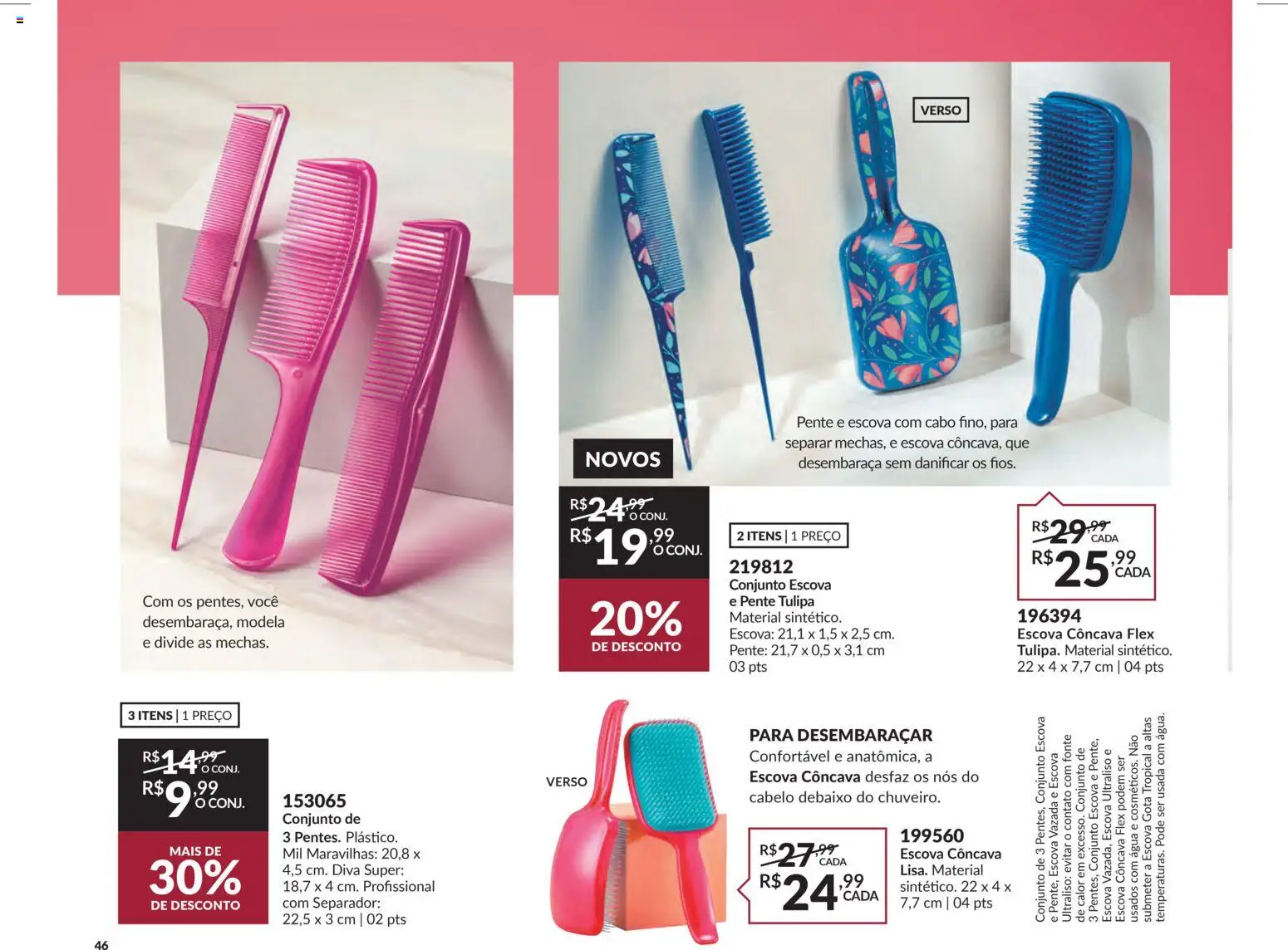 Avon Folheto - válido de 18.02.2026 | Página: 46 | Produtos: Escova, Pente, Cabo