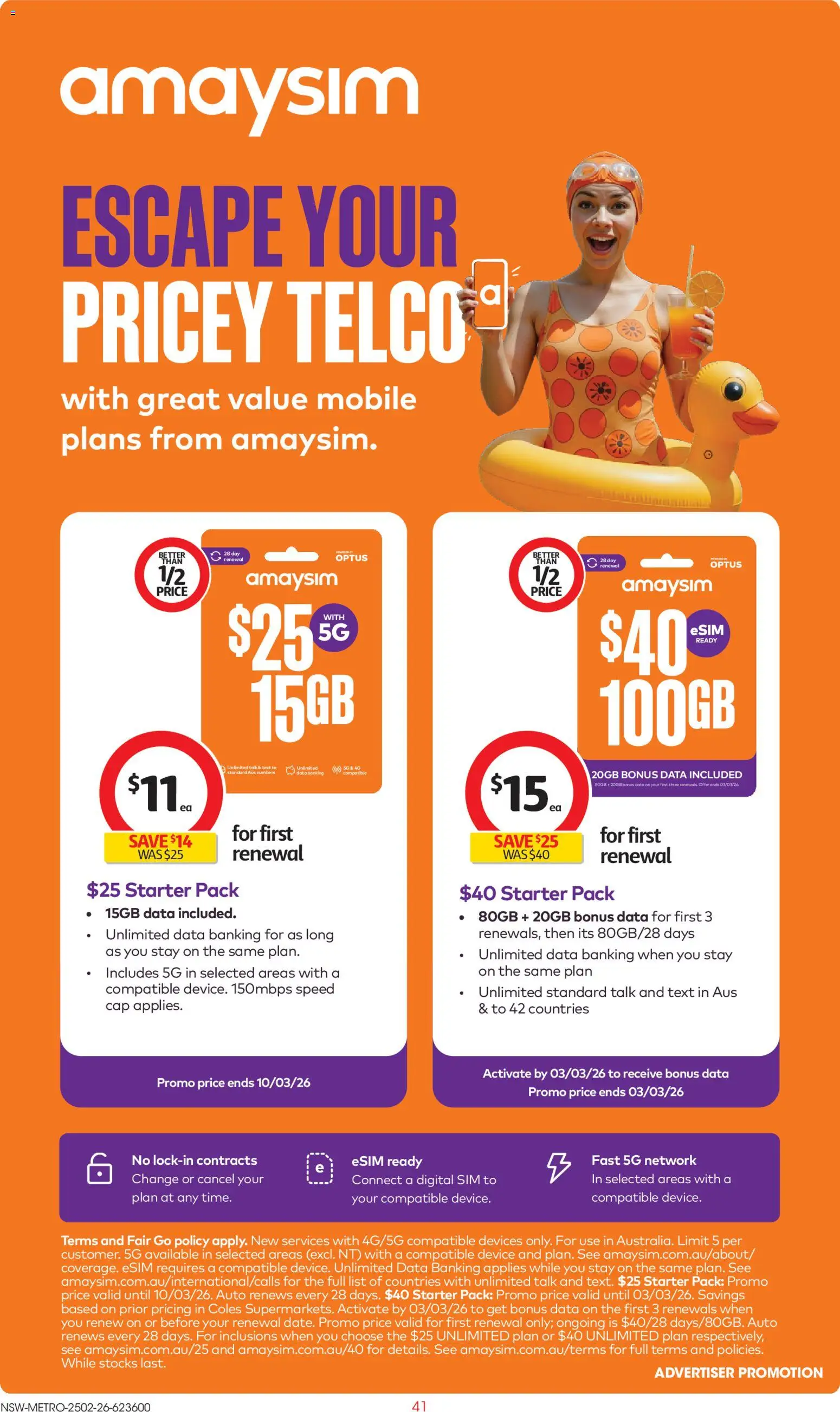 Coles catalogue - valid from 25.02.2026 | Page: 41 | Products: Cap, Digital, Device, Mobile