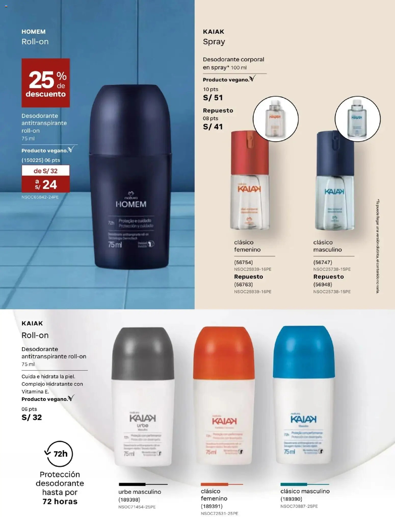 Catálogo Natura válido desde 20.02.2026 | Página: 128 | Productos: Desodorante, Antitranspirante