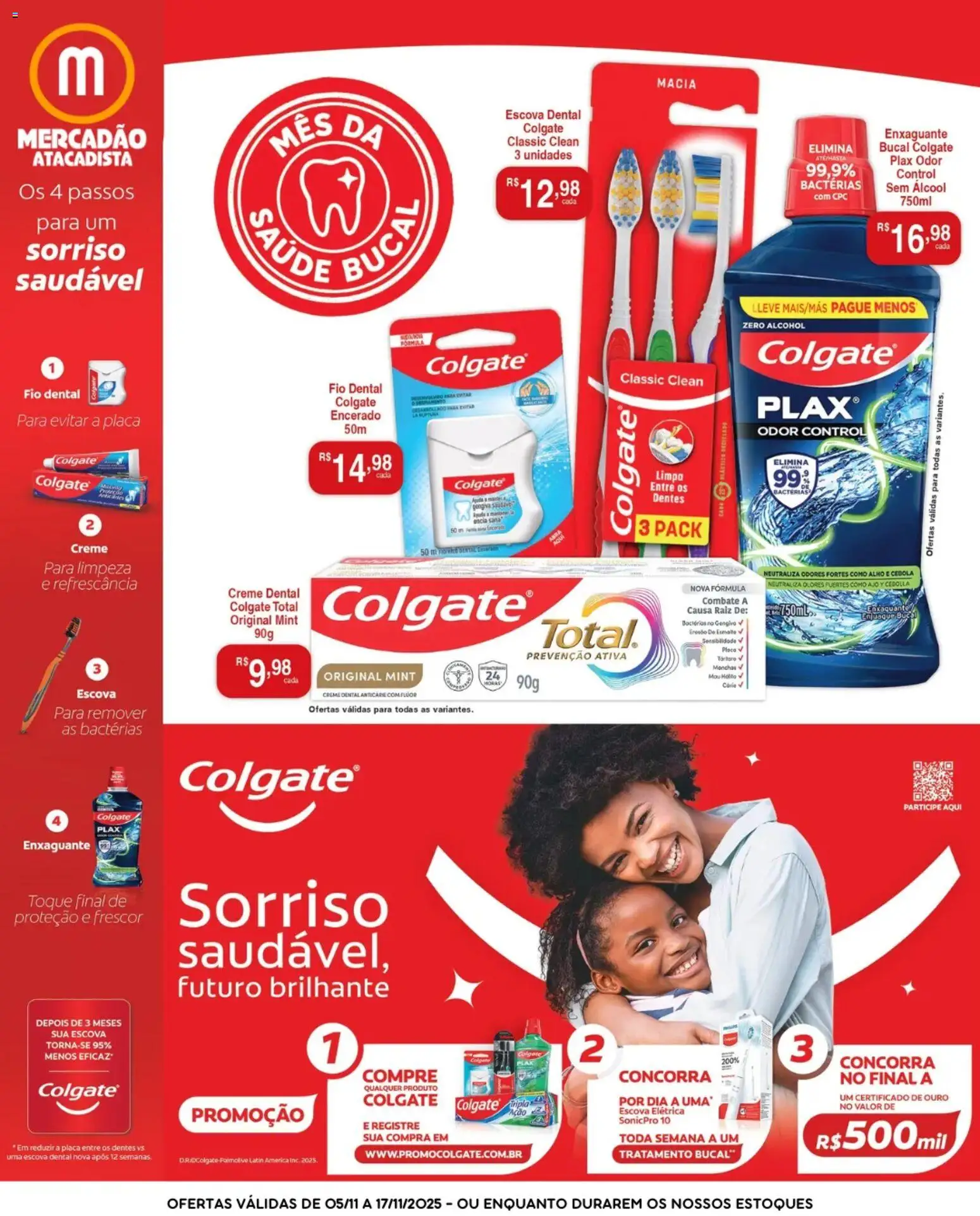 Mercadão Atacadista Folheto - válido de 05.11.2025 | Página: 1 | Produtos: Alho, Escova, Fio dental, Creme dental