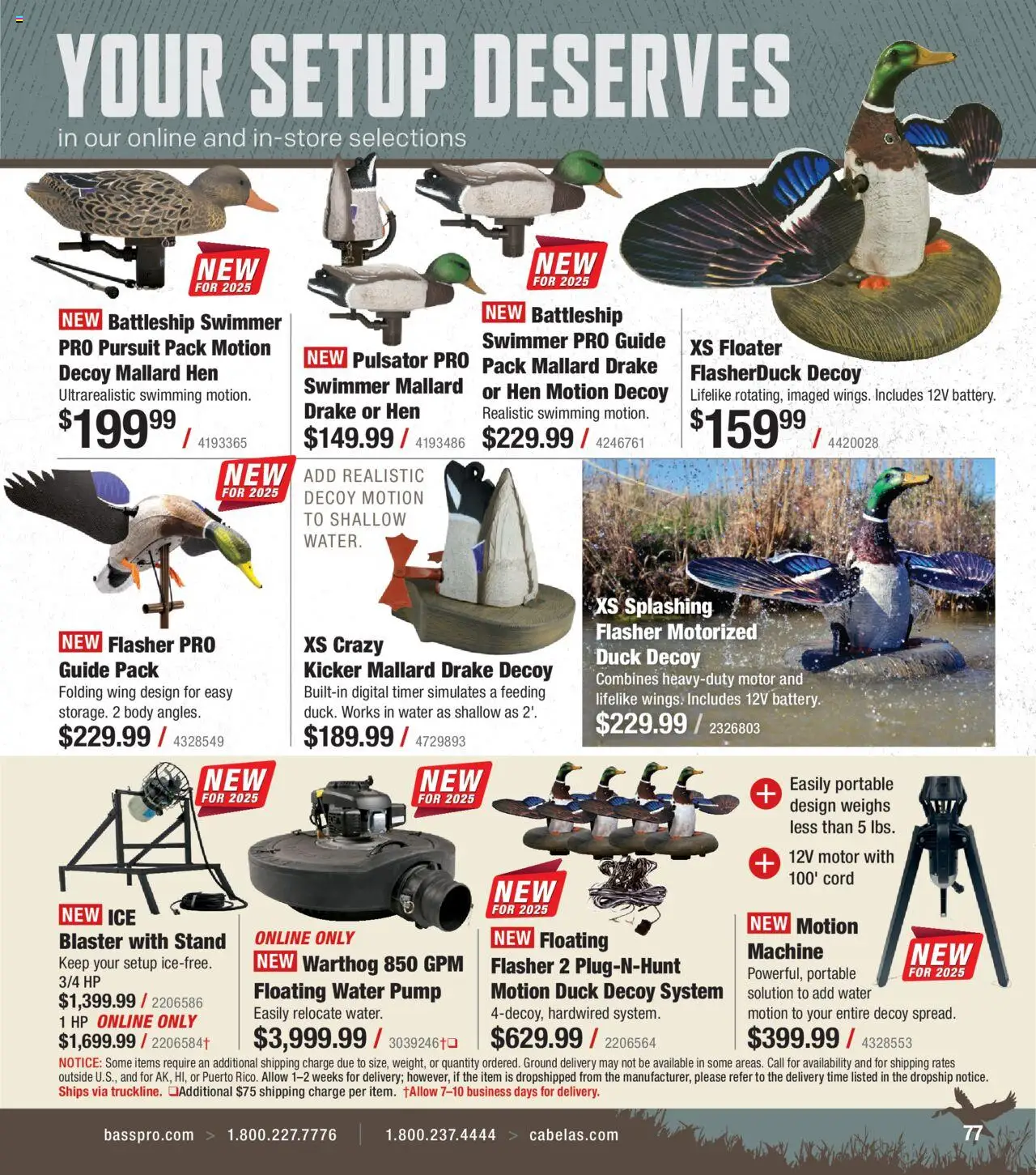 Cabela's Waterfowl 25 - valid from 01.10.2025 | Page: 77 | Products: Pump, Water, Flasher
