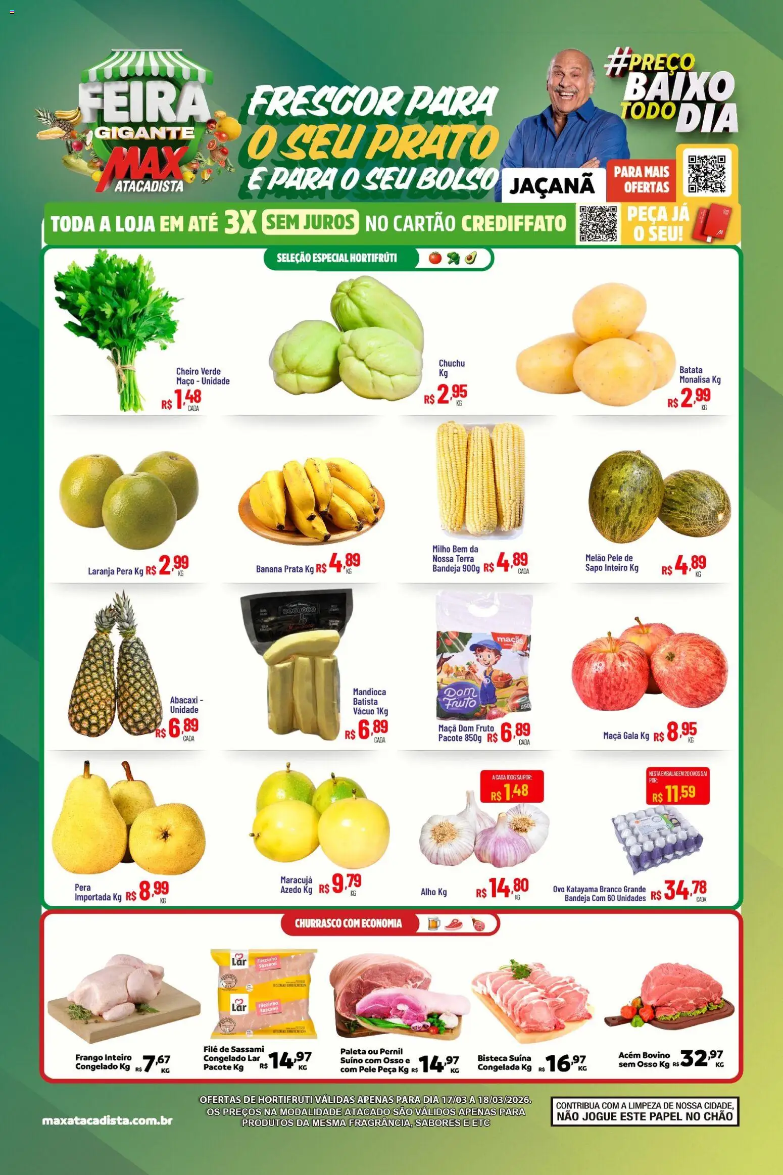 Max Atacadista Folheto - válido de 17.03.2026 | Página: 1 | Produtos: Alho, Mandioca, Maçãs, Batata