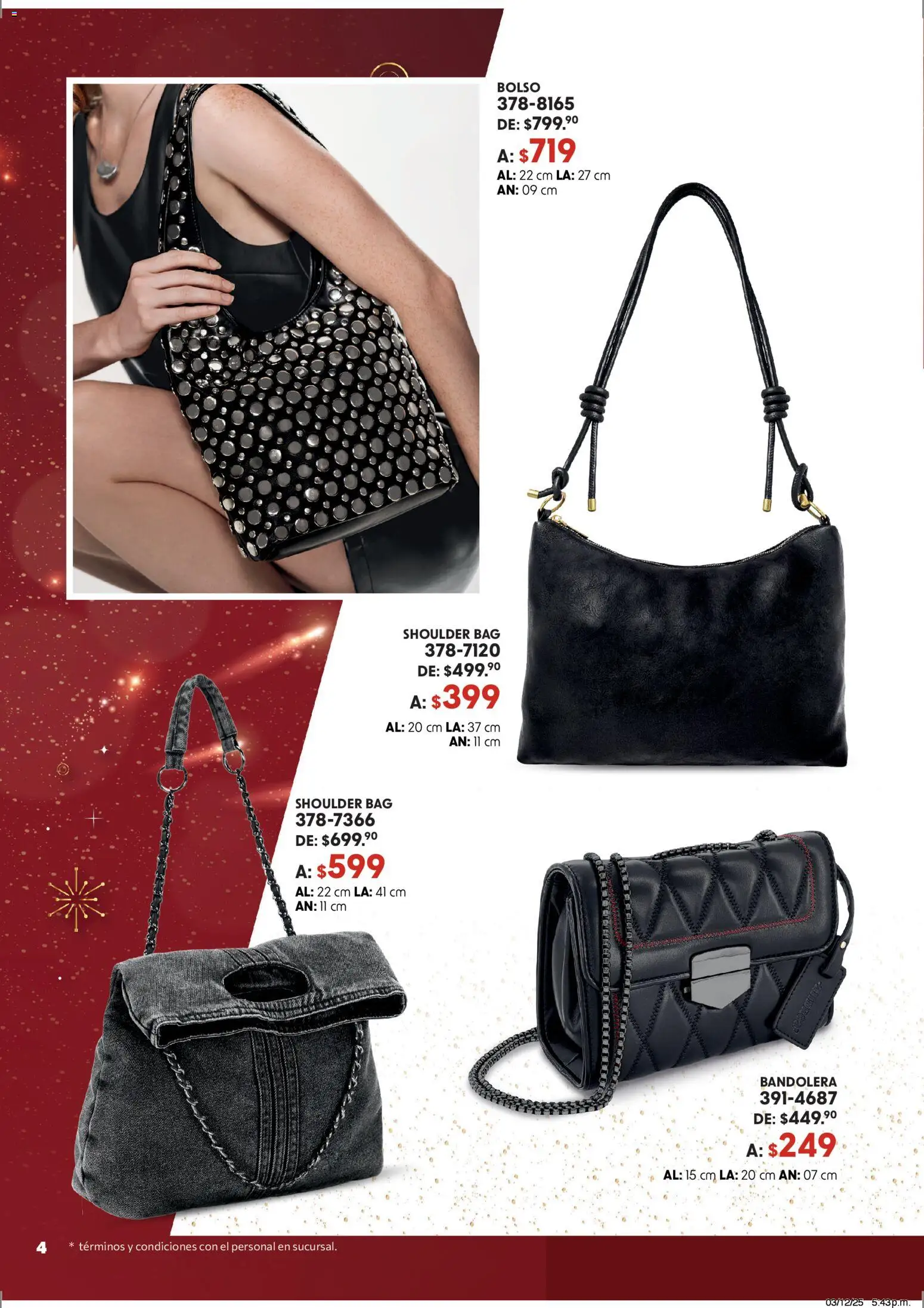 Nuevas ofertas de Andrea válidas en toda la República Mexicana desde el 07.12.2025. ¡Encuentra las mejores ofertas en Andrea catálogo Accesorízate esta Navidad! | Página: 4 | Productos: Bolso