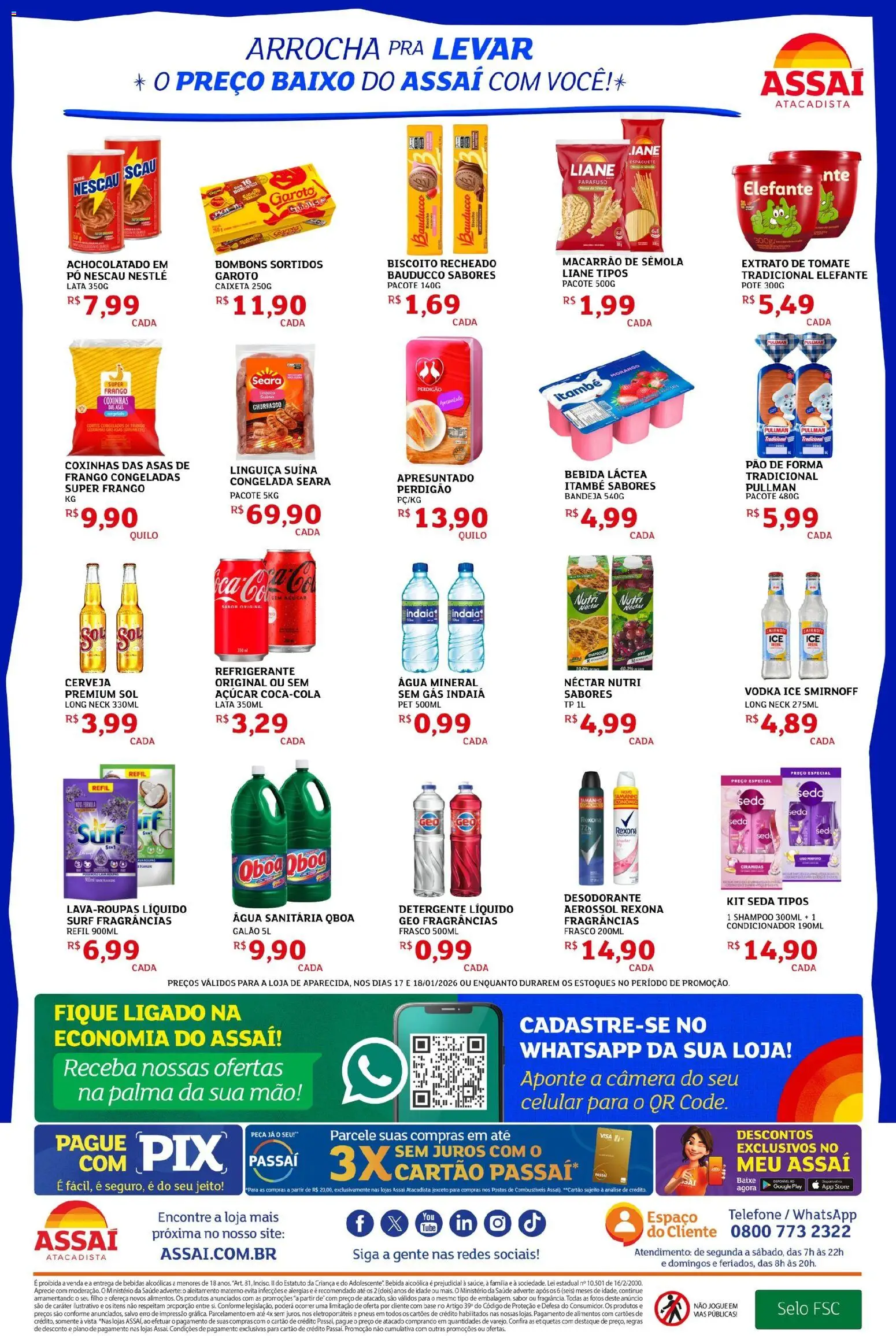 Assaí Atacadista Folheto - válido de 17.01.2026 | Página: 2 | Produtos: Desodorante, Pneus, Rexona, Água sanitária