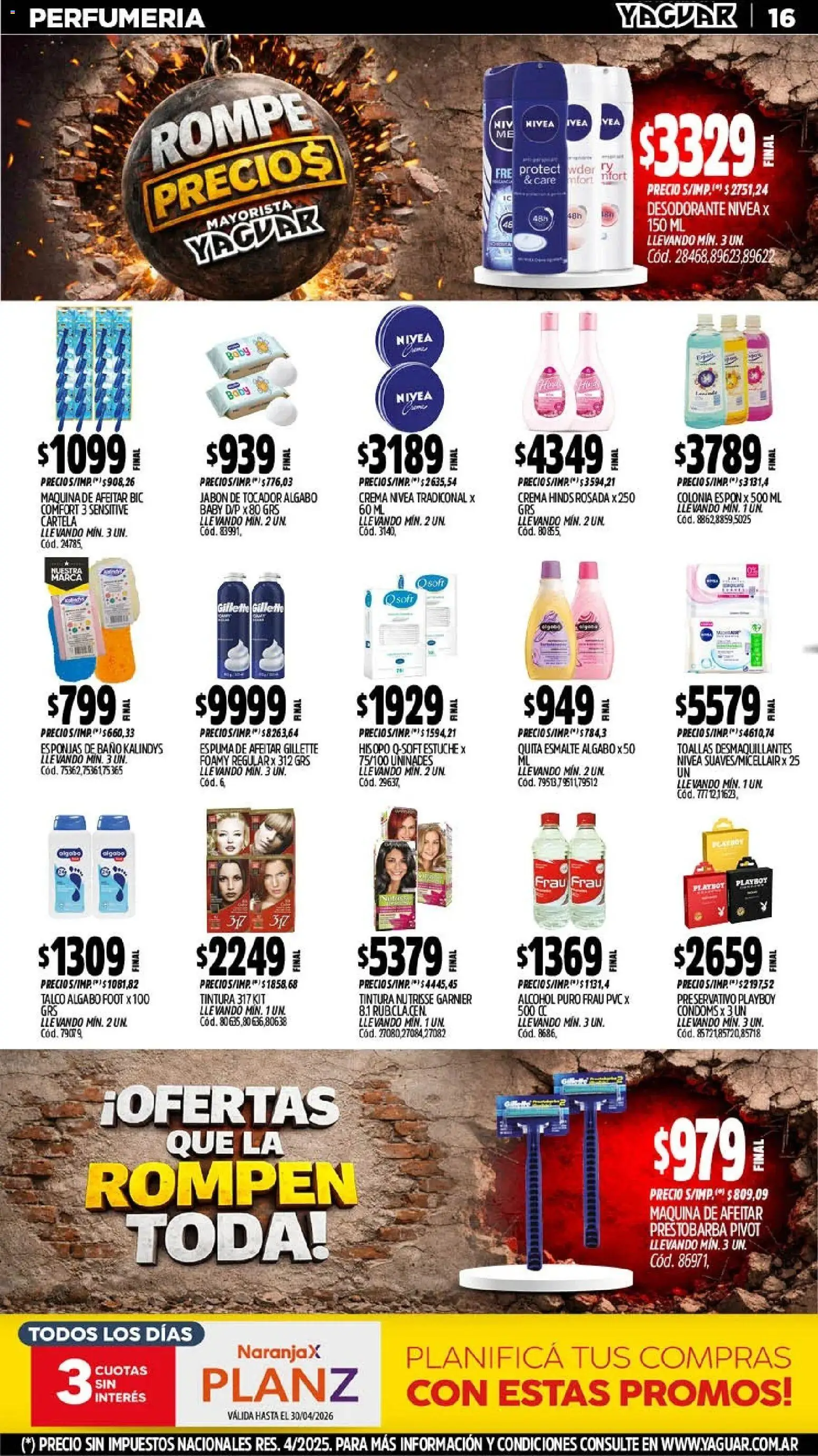 Yaguar - Oferta Semanal Chaco │ válido desde el 13.04.2026 | Página: 16 | Productos: Maquina de afeitar, Baño, Espuma de afeitar, Estuche