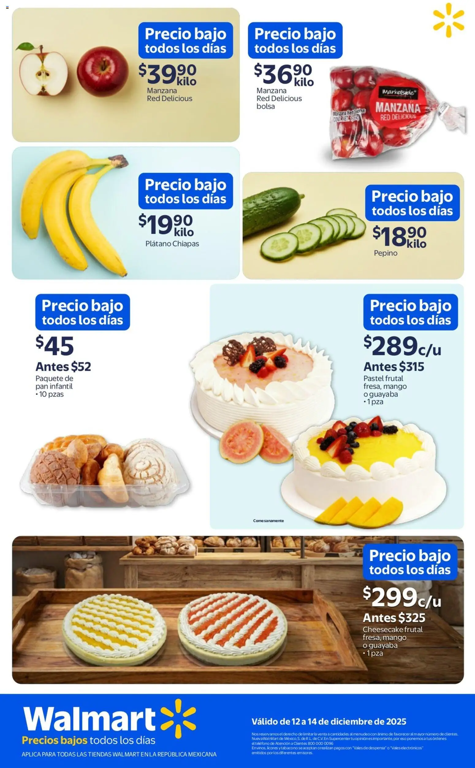 Nuevas ofertas de Walmart válidas en toda la República Mexicana desde el 12.12.2025. ¡Encuentra las mejores ofertas en Walmart folleto Ofertas! | Página: 3 | Productos: Plátano, Manzana, Mango, Teléfono
