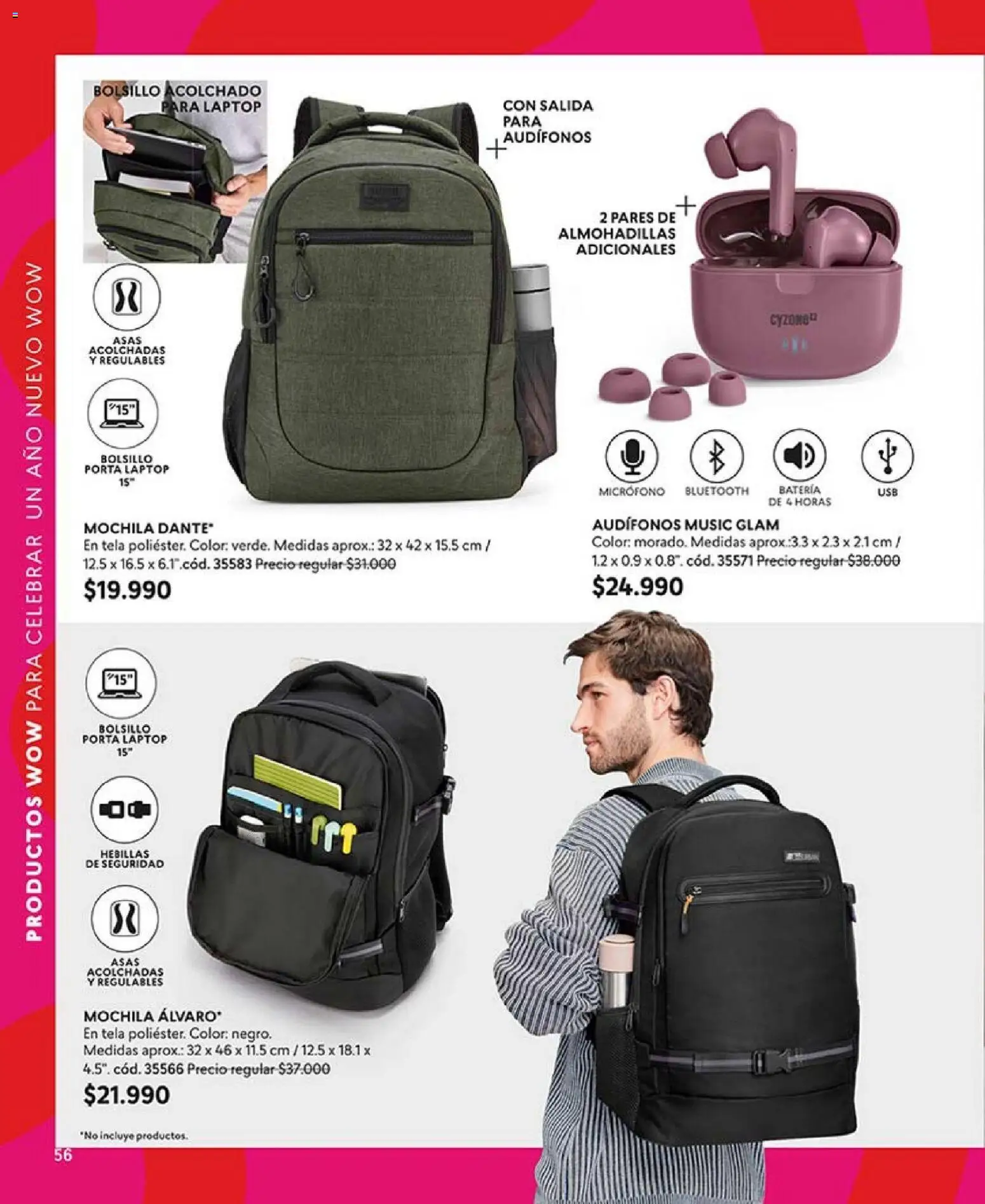 Catálogo CyZone Campaña 1 │ válido desde el 01.01.2026 | Página: 56 | Productos: Micrófono, Batería, Acolchado, Mochila