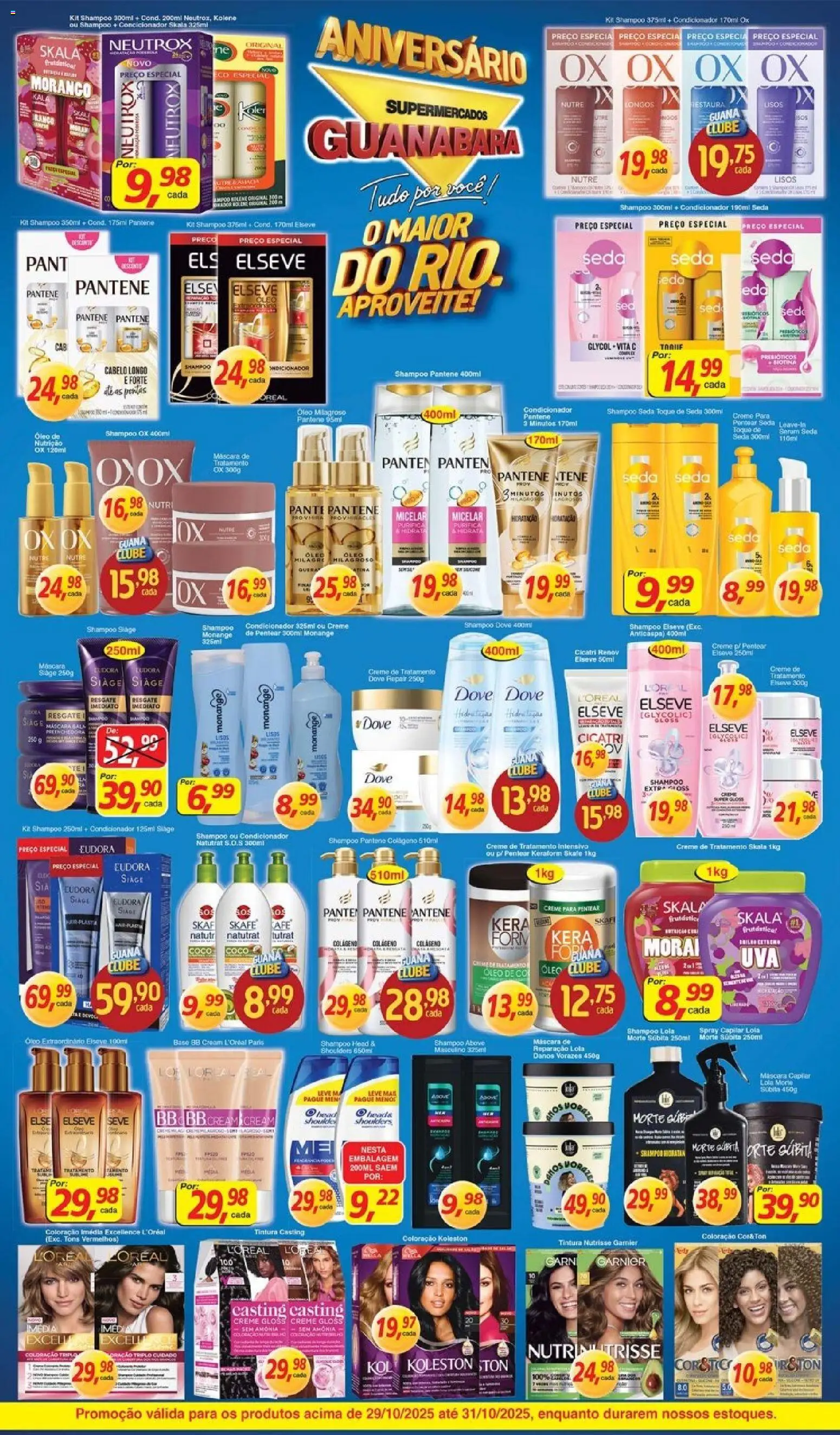 Supermercados Guanabara Folheto - válido de 29.10.2025 | Página: 9 | Produtos: Condicionador, Sérum, Shampoo pantene, Soda