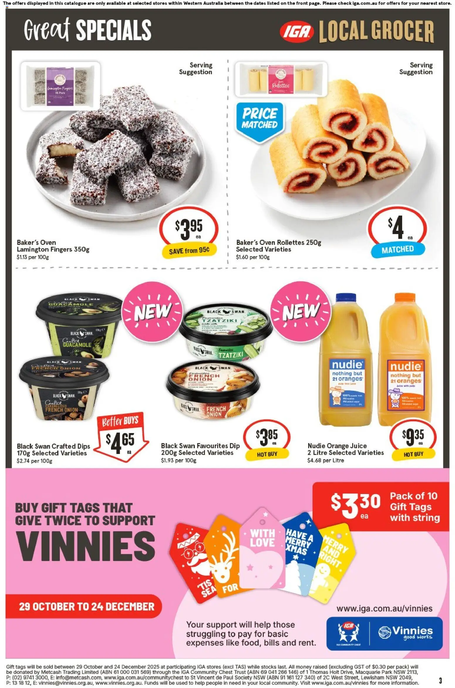 IGA catalogue - valid from 26.11.2025 | Page: 3 | Products: Juice, Oranges, Oven