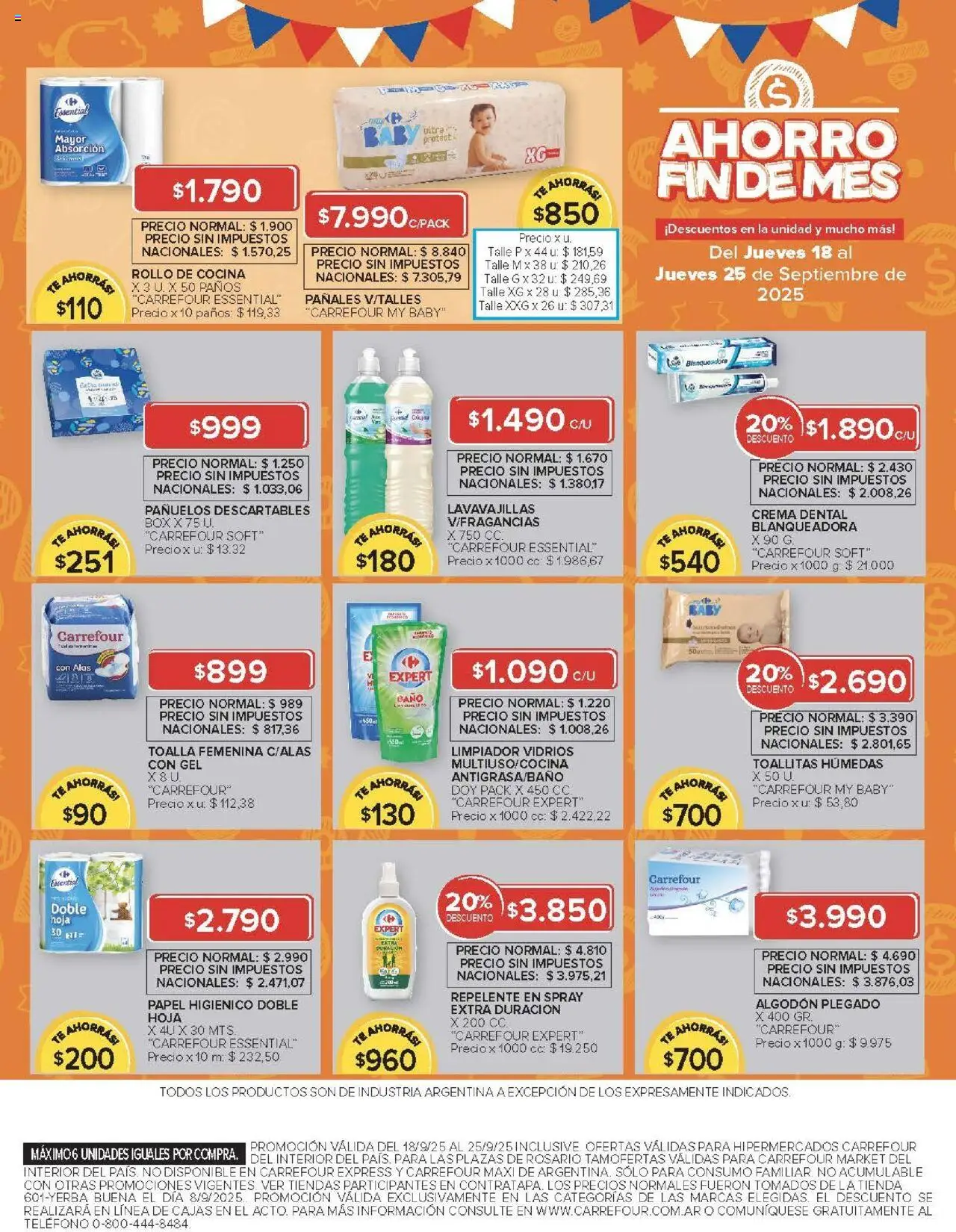 Carrefour Market catálogo - Corrientes │ válido desde el 18.09.2025 | Página: 13 | Productos: Repelente, Papel higiénico, Algodón, Té