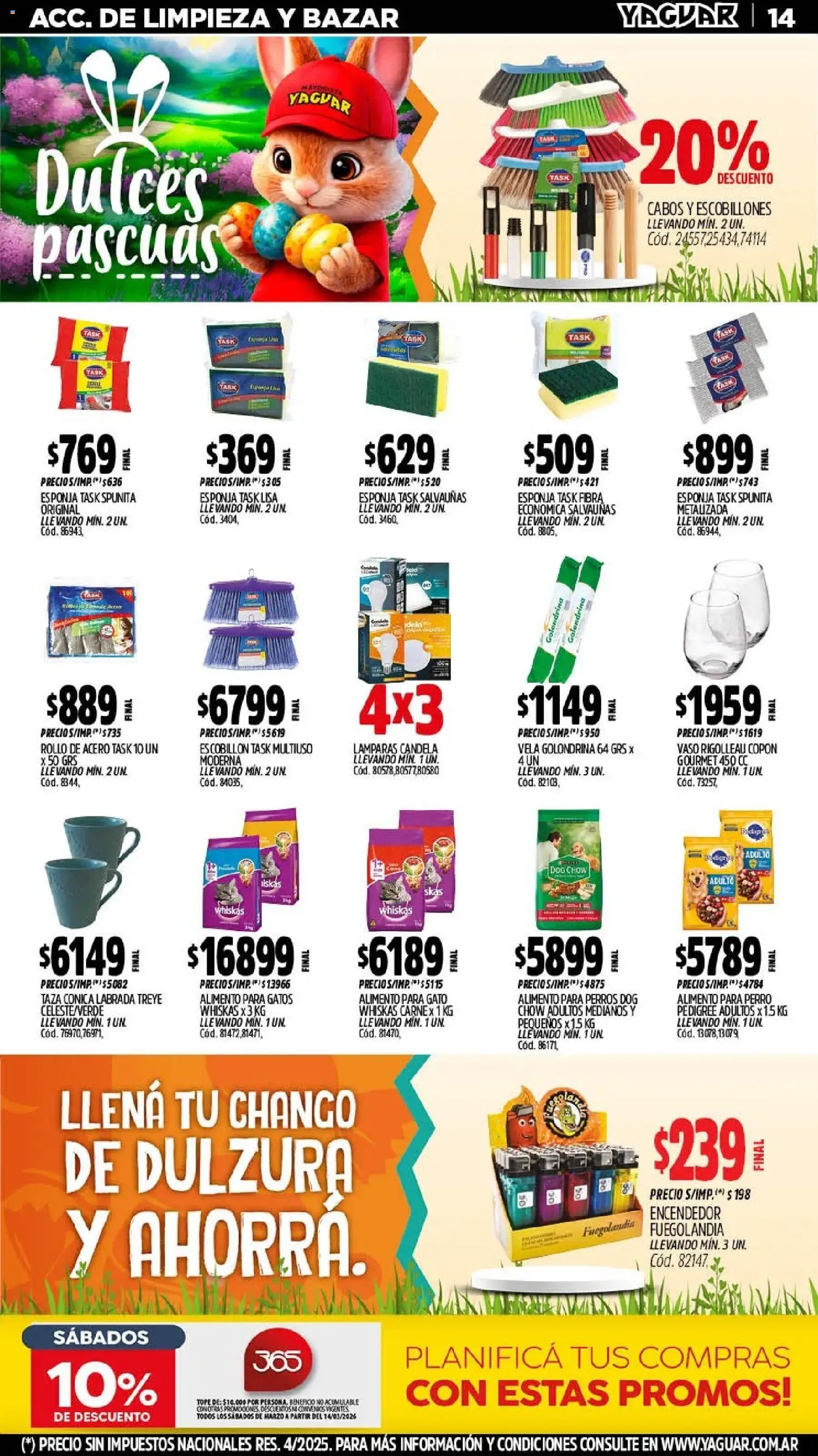 Yaguar - Oferta Semanal San Juan │ válido desde el 23.03.2026 | Página: 14 | Productos: Vela, Taza, Esponja, Escobillon