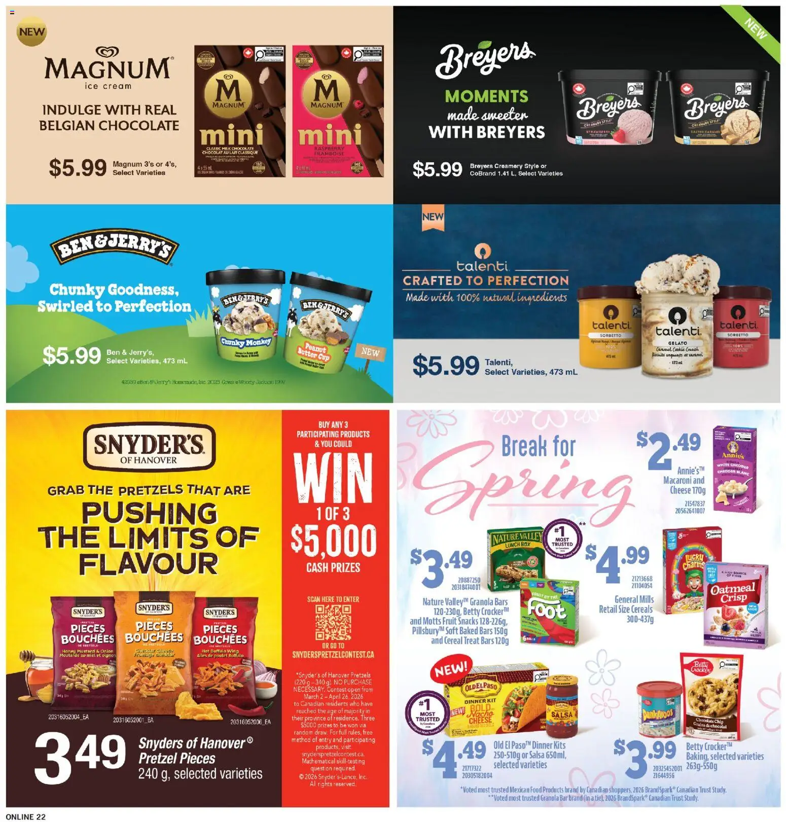 Fortinos flyer valid from 09.04.2026 | Page: 22 | Products: Cereals, Cream, Milk, Butter