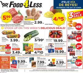 Preview of Food 4 Less weekly ads valid from 02.01.2026
