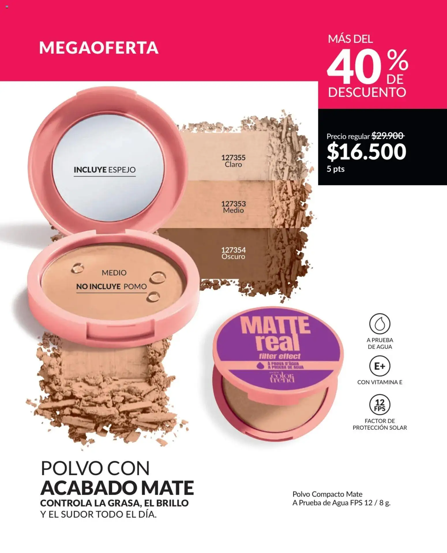 Avon revista - valida desde el 17.11.2025 | Página: 47 | Productos: Agua, Polvo compacto, Espejo, Polvo