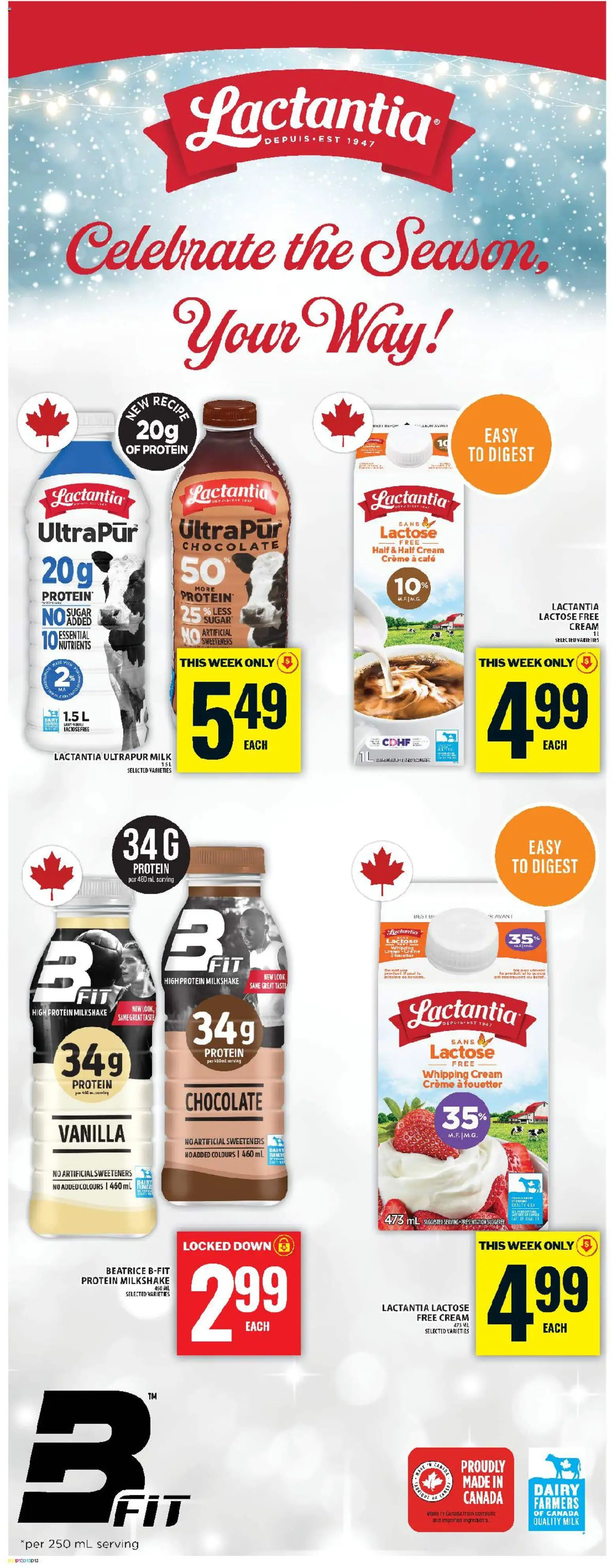 Food Basics flyer valid from 04.12.2025 | Page: 19 | Products: Cream, Milk, Chocolate
