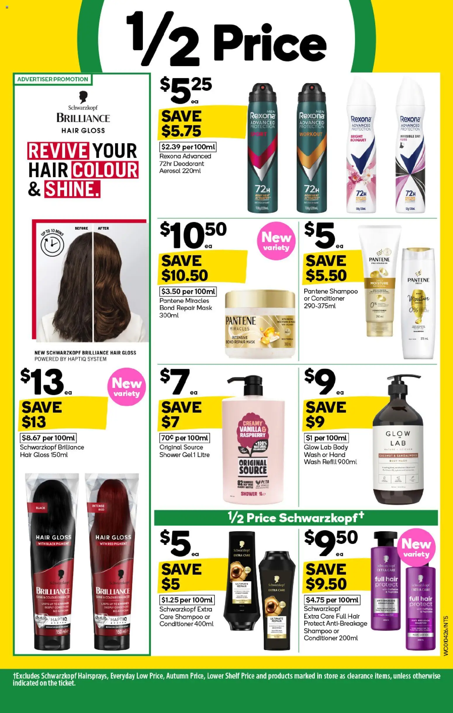 Woolworths catalogue - valid from 01.04.2026 | Page: 5 | Products: Shelf, Shower, Hair colour, Shower gel