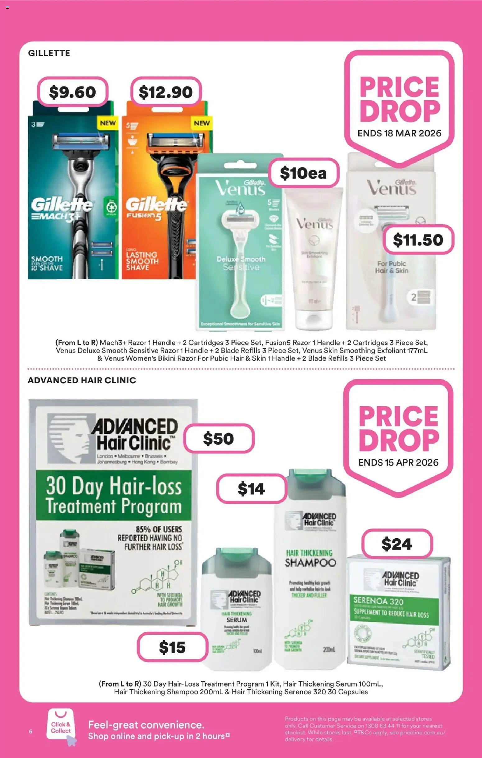 Priceline Pharmacy catalogue - valid from 22.01.2026 | Page: 6 | Products: Bikini, Shampoo, Razor, Treatment