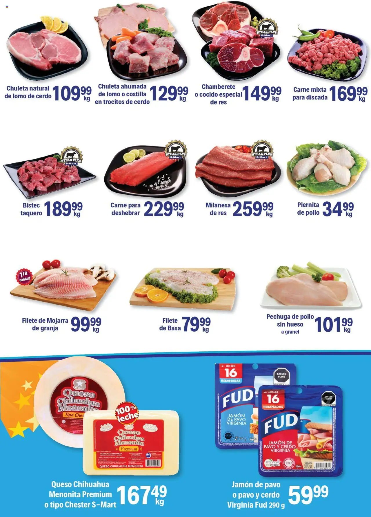 Nuevas ofertas de S-Mart válidas en toda la República Mexicana desde el 07.10.2025. ¡Encuentra las mejores ofertas en S-Mart - Folleto - Juarez! | Página: 4 | Productos: Milanesa, Leche, Jamón, Res