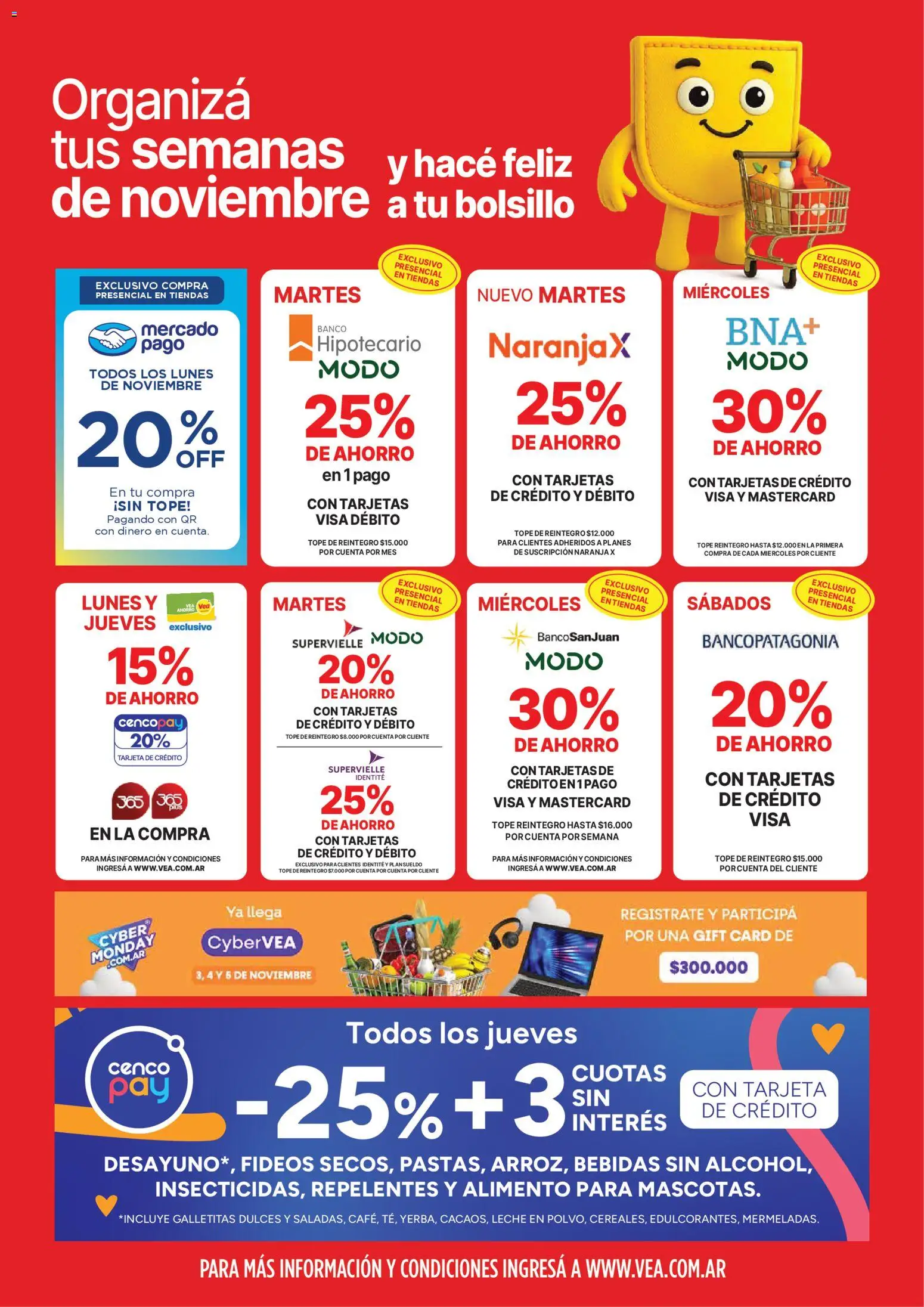 Vea - Ofertas fin de semana | Córdoba │ válido desde el 31.10.2025 | Página: 9 | Productos: Banco, Galletitas, Leche, Fideos