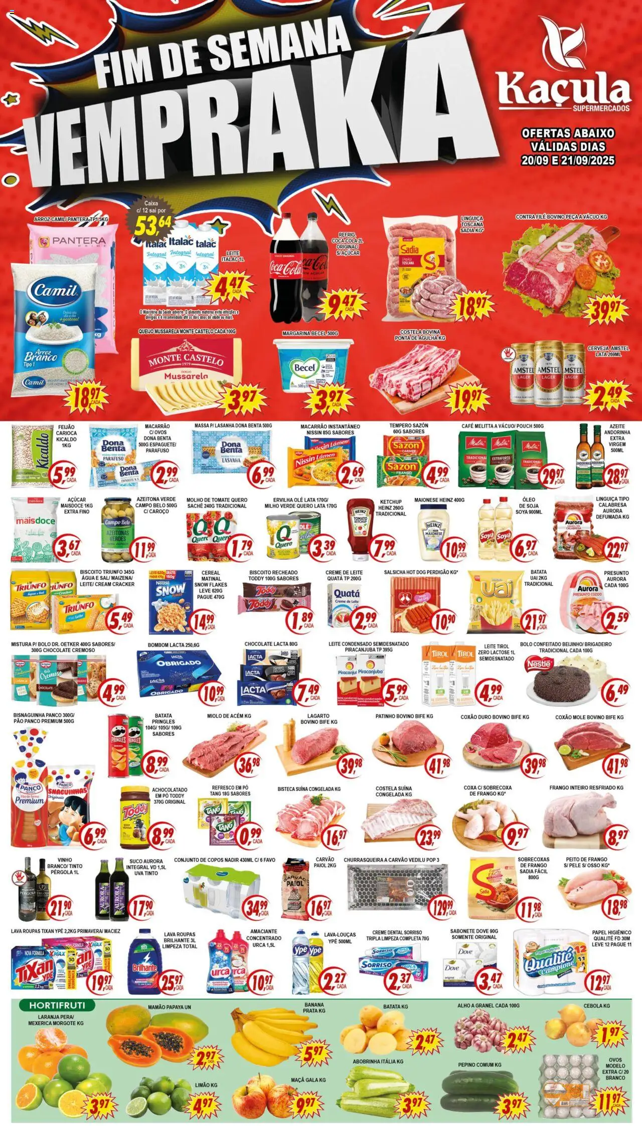 Kaçula Folheto - válido de 20.09.2025 | Página: 1 | Produtos: Nata, Lasanha, Mussarela, Peito de frango