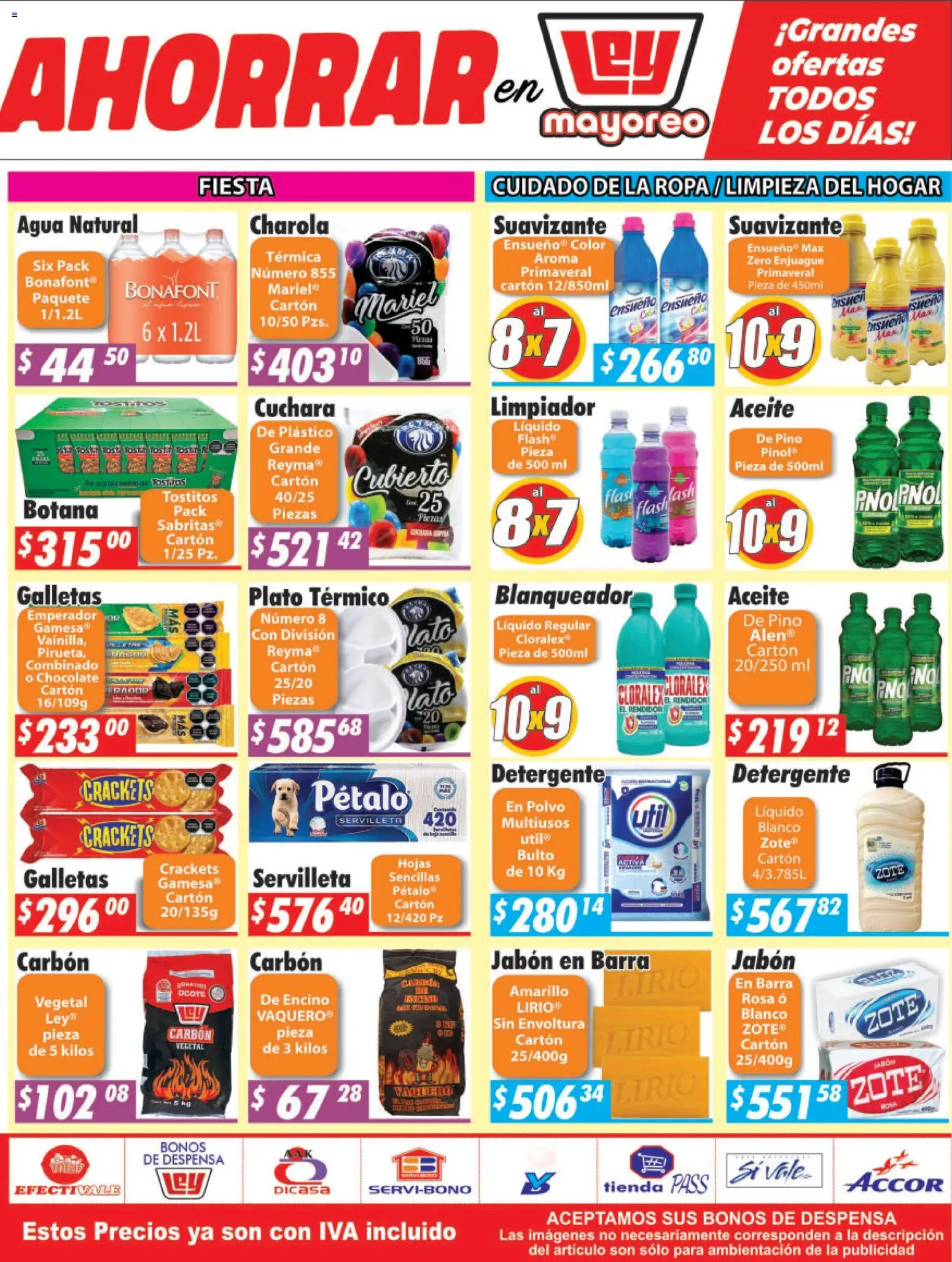 Nuevas ofertas de Casa Ley válidas en toda la República Mexicana desde el 12.01.2026. ¡Encuentra las mejores ofertas en Casa Ley folleto Hermosillo! | Página: 4 | Productos: Agua, Aceite, Ropa, Cuchara