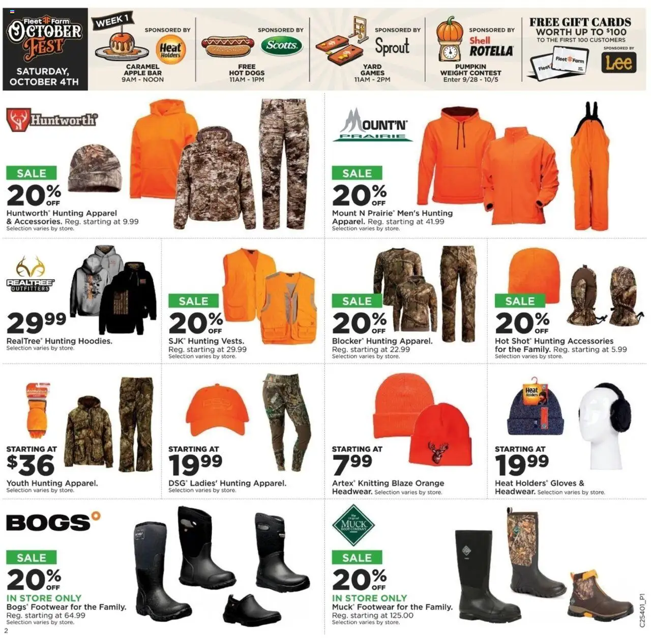 Mills Fleet Farm Weekly Ad - valid from 02.10.2025 | Page: 2 | Products: Gloves, Pumpkin, Hot Dogs, Weight