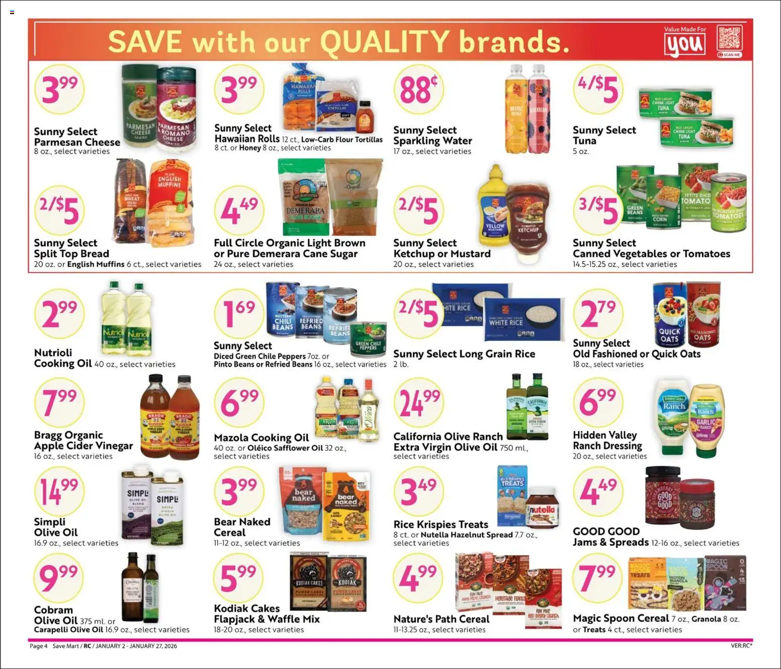 Save Mart Big Book of Savings - valid from 02.01.2026 | Page: 4 | Products: Apple Cider Vinegar, Cider, Water, Garlic