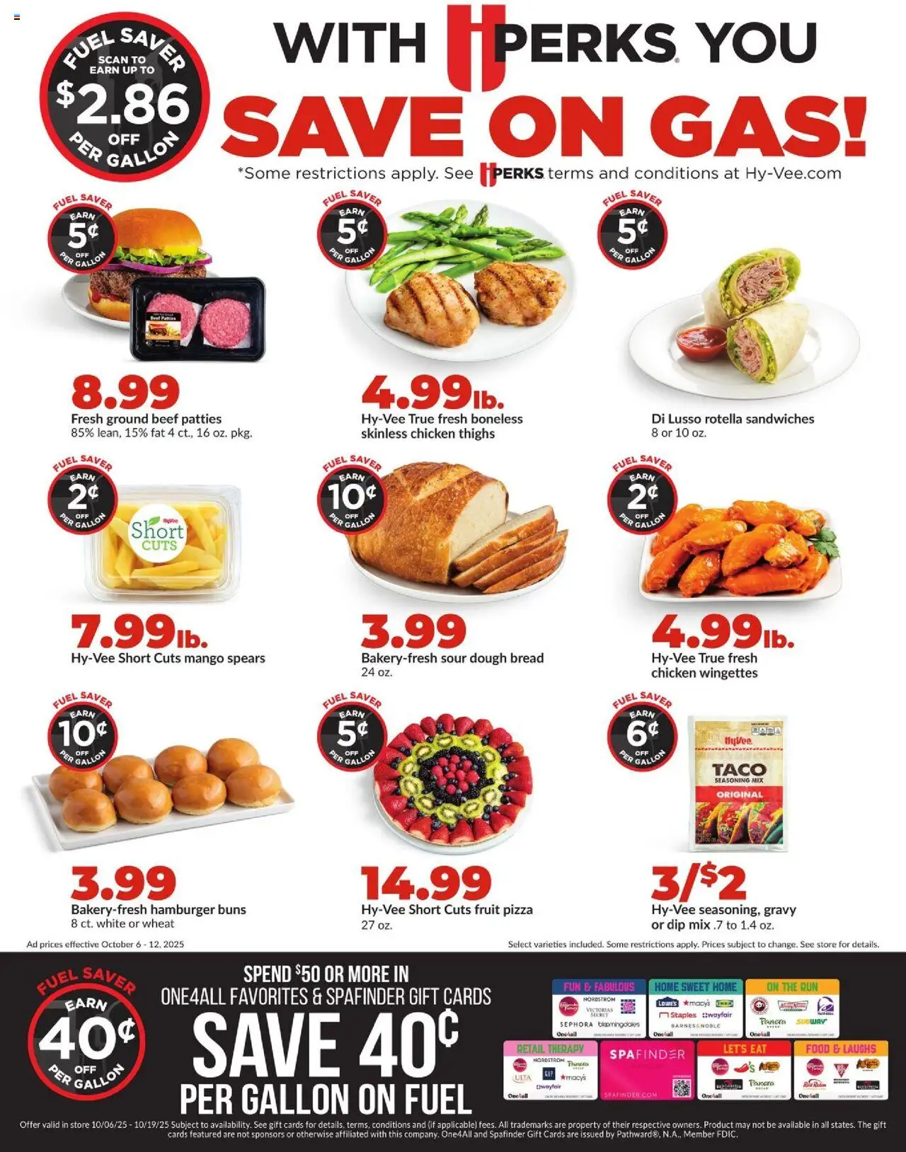HyVee Weekly Ad - valid from 06.10.2025 | Page: 7 | Products: Bread, Pizza, Beef, Mango