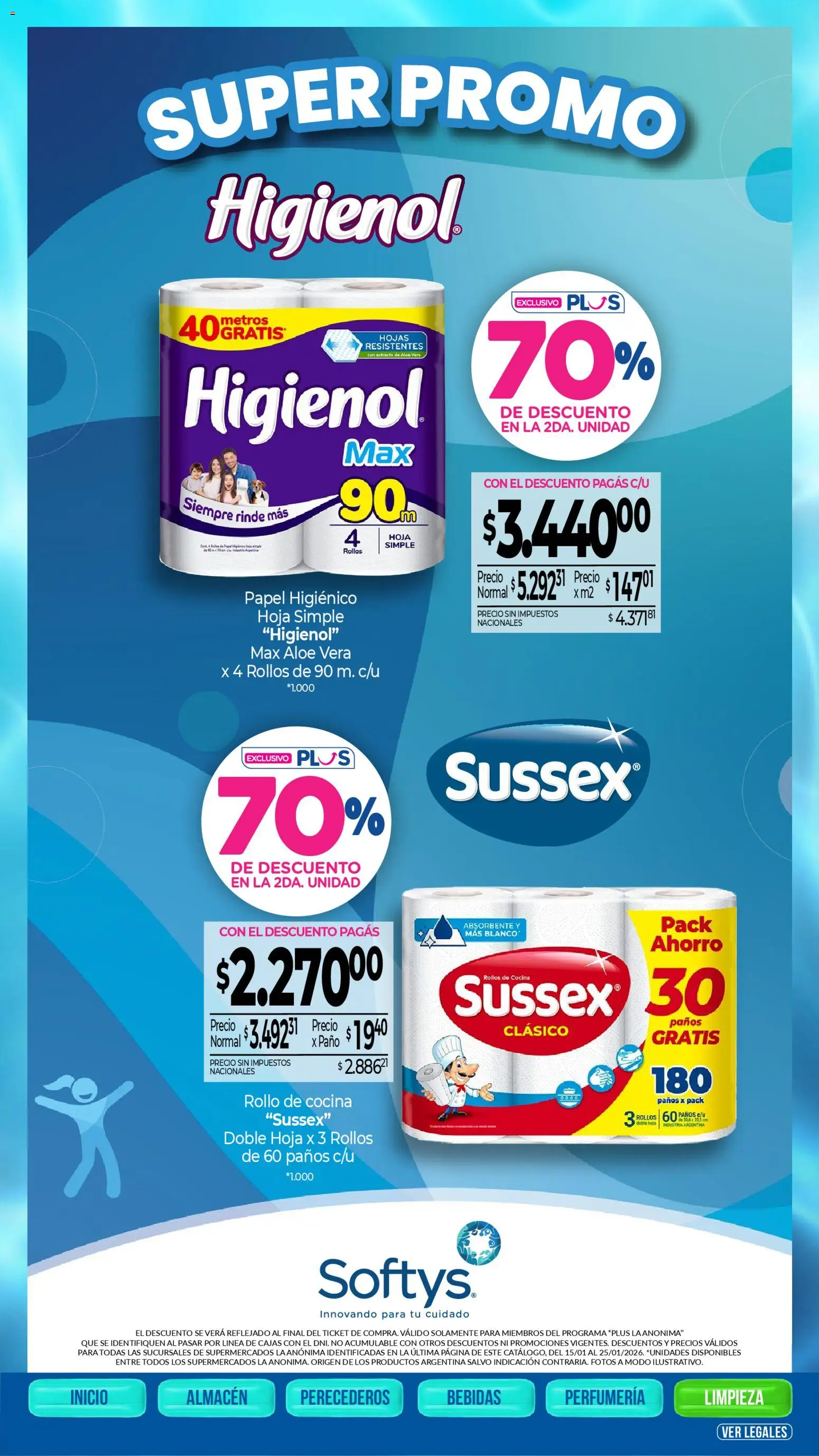 La Anonima catálogo │ válido desde el 15.01.2026 | Página: 41 | Productos: Papel higiénico, Cocina