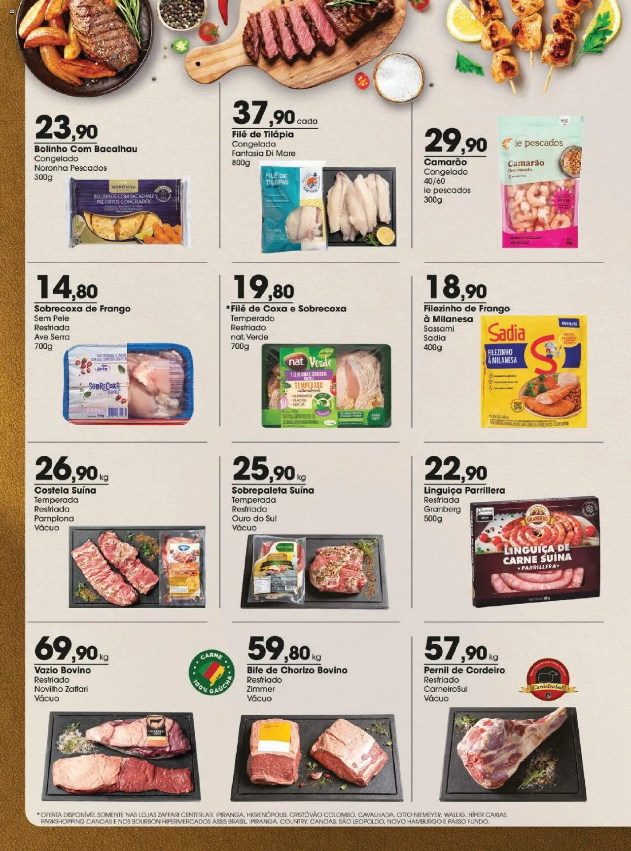 Zaffari Folheto - válido de 21.10.2025 | Página: 10 | Produtos: Bacalhau, Pernil, Fantasia, Carne