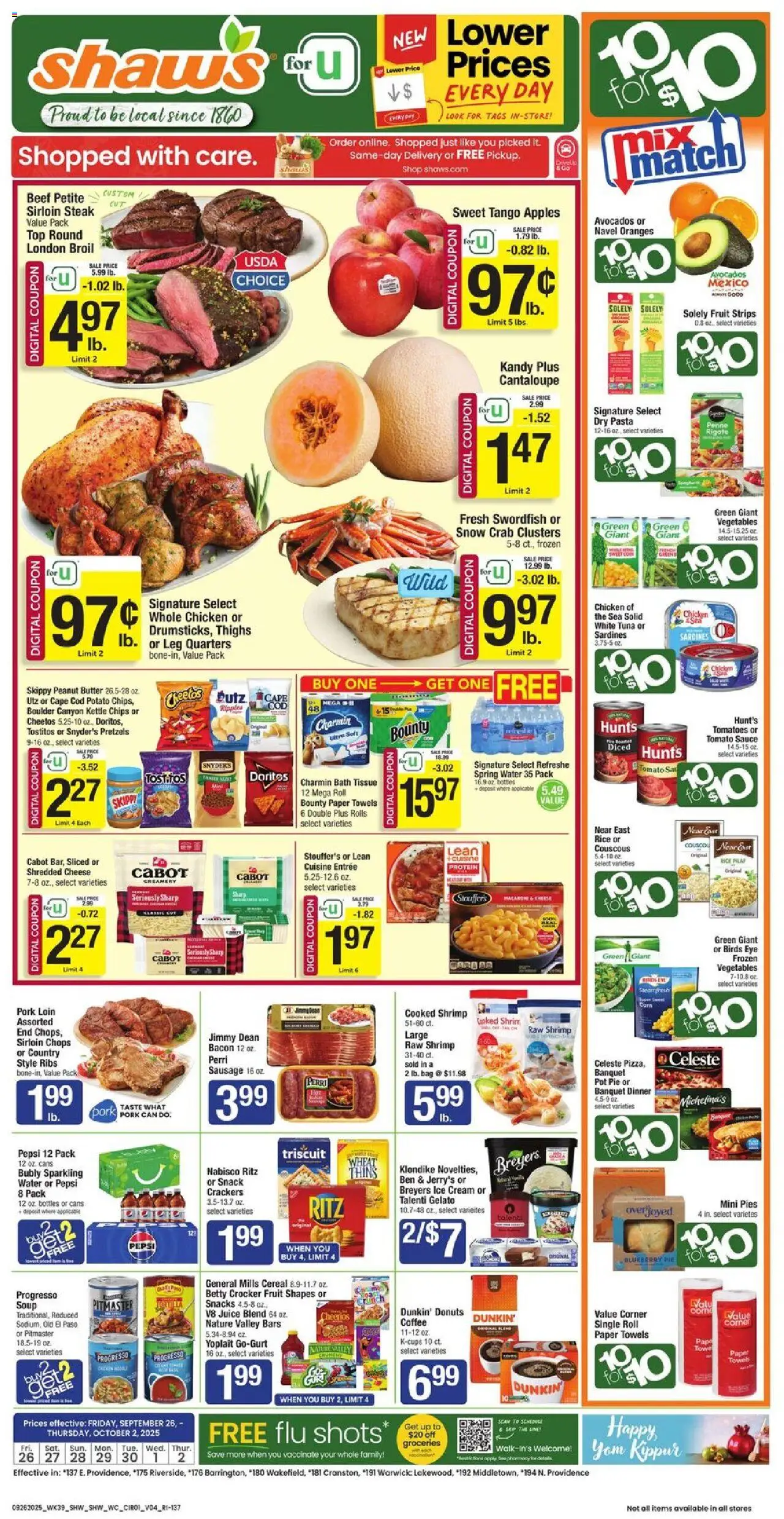 Shaw's Weekly Ad - RI - valid from 26.09.2025 | Page: 1 | Products: Apples, Tomatoes, Chips, Sauce