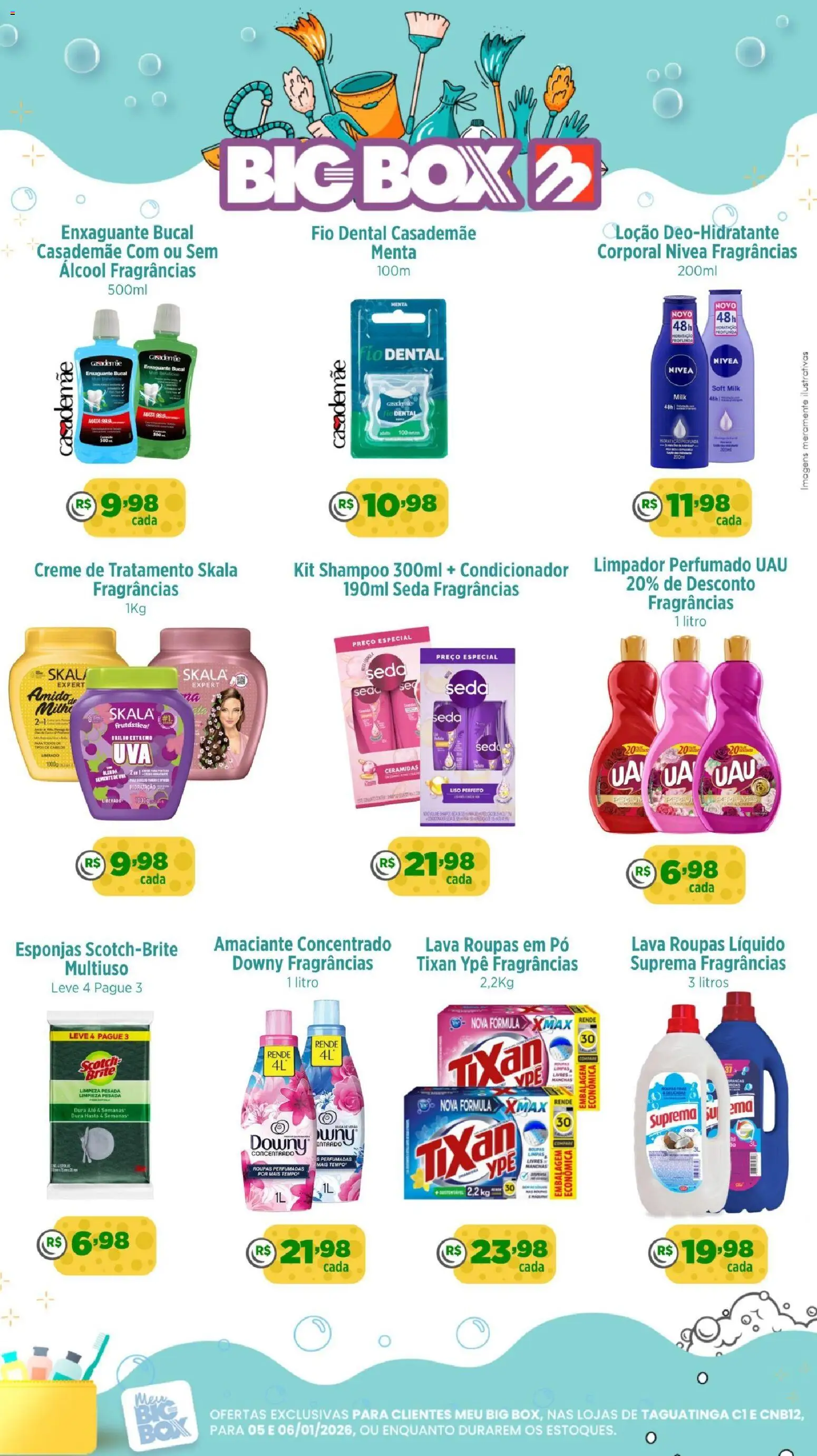 Big Box Folheto - válido de 05.01.2026 | Página: 1 | Produtos: Pó, Condicionador, Roupas, Fio dental