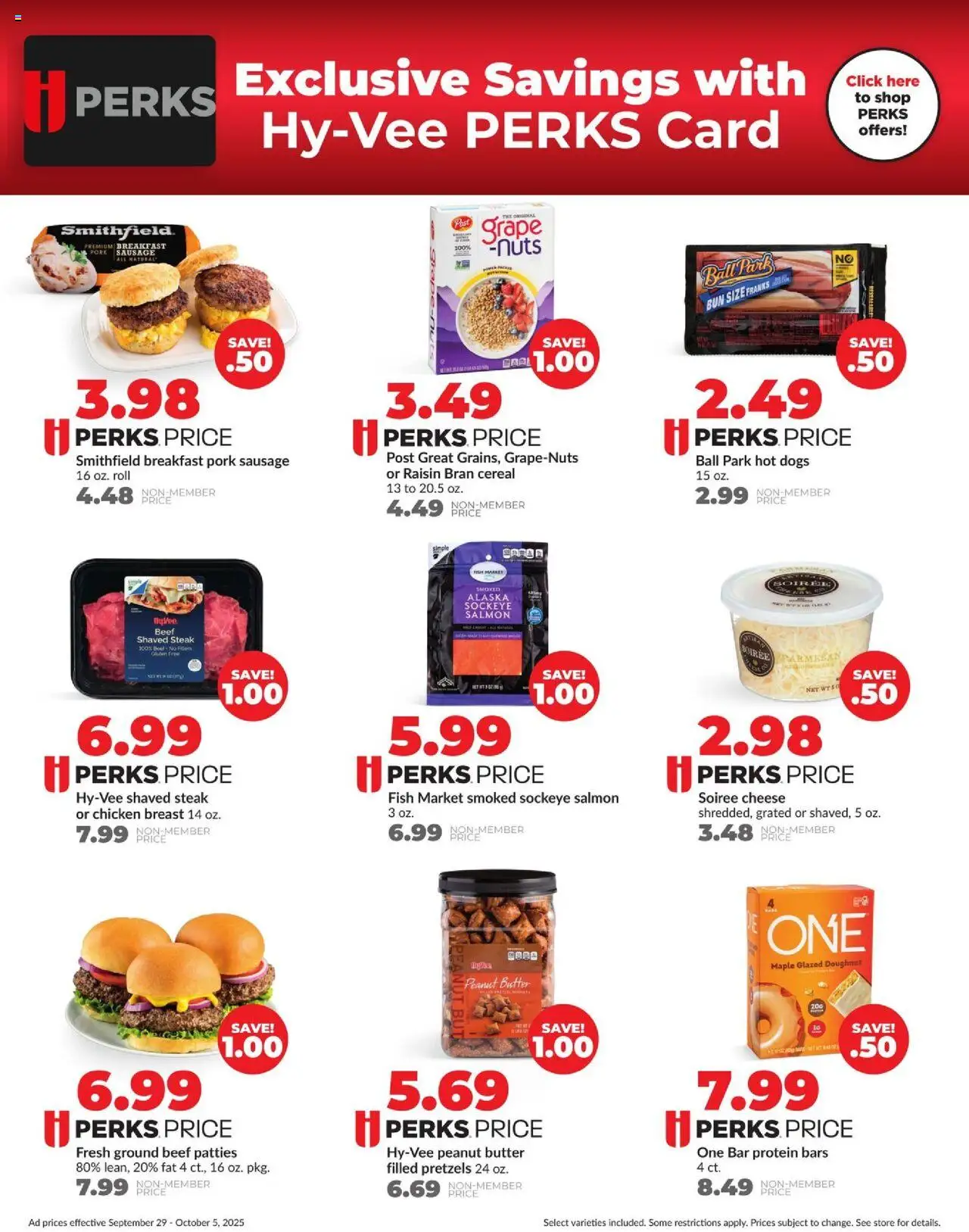 HyVee Weekly Ad - valid from 29.09.2025 | Page: 3 | Products: Butter, Cheese, Beef, Nuts