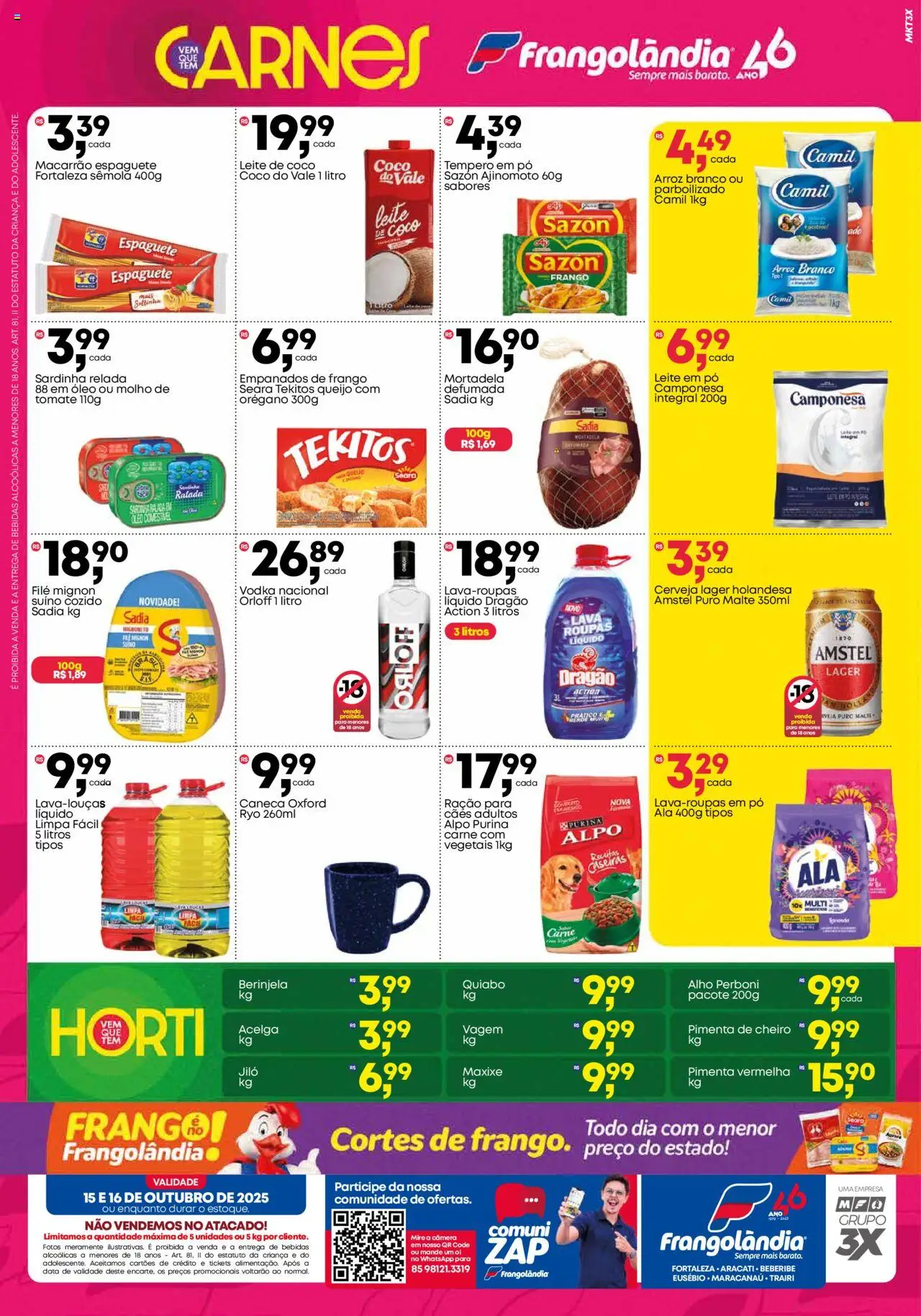 Frangolândia Folheto - válido de 15.10.2025 | Página: 2 | Produtos: Espaguete, Alho, Pó, Leite de coco