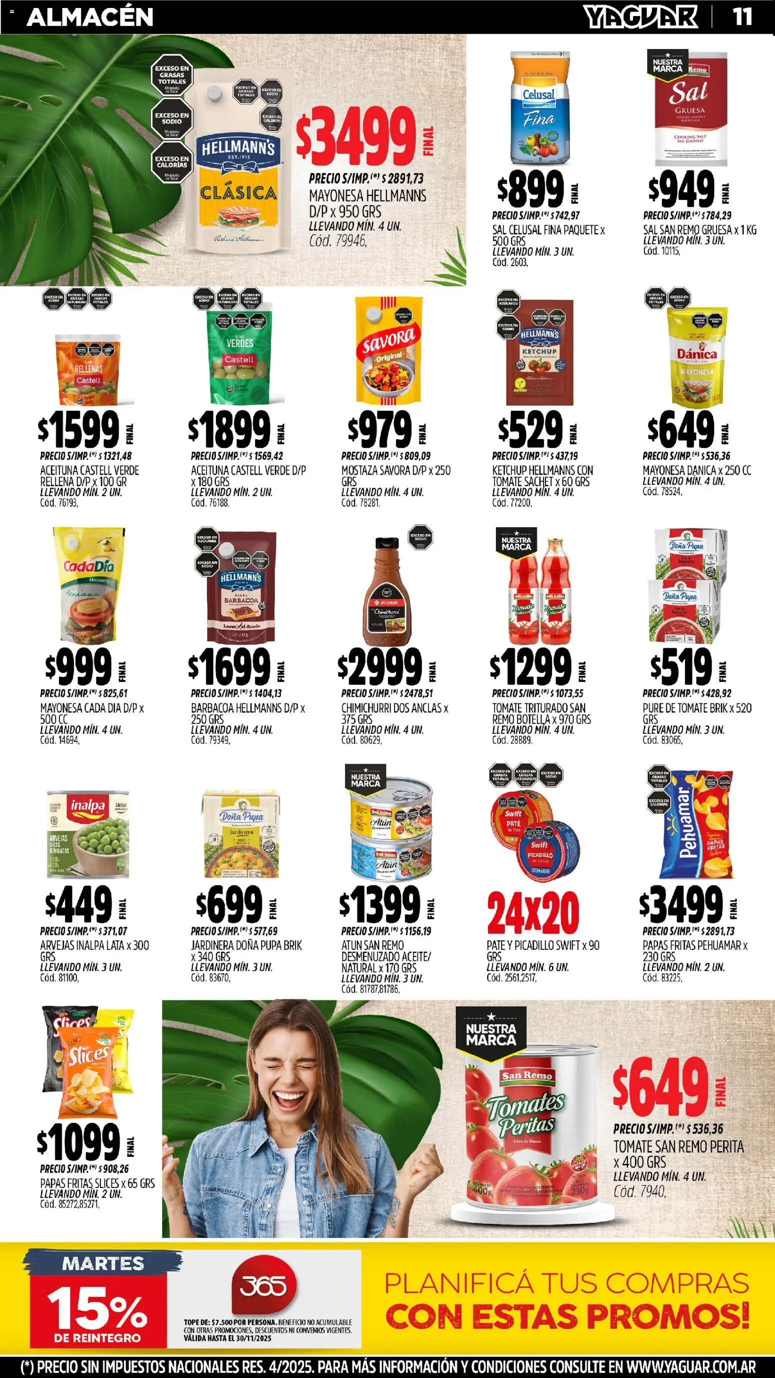 Yaguar - José C. Paz │ válido desde el 03.11.2025 | Página: 12 | Productos: Botella, Pure de Tomate, Tomates, Picadillo