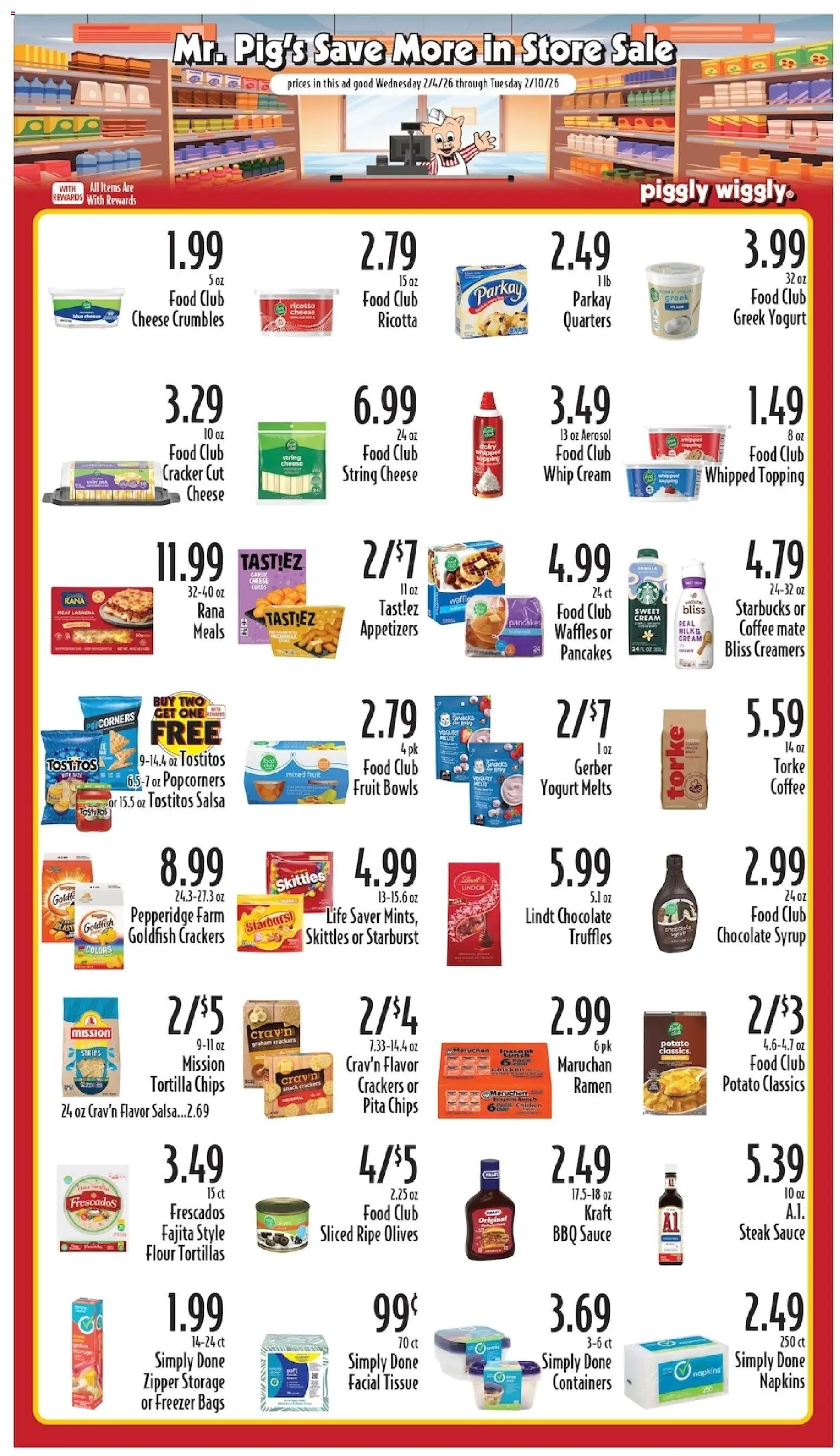 Piggly Wiggly Weekly Ad - valid from 04.02.2026 | Page: 7 | Products: Cheese, Yogurt, Coffee, Freezer