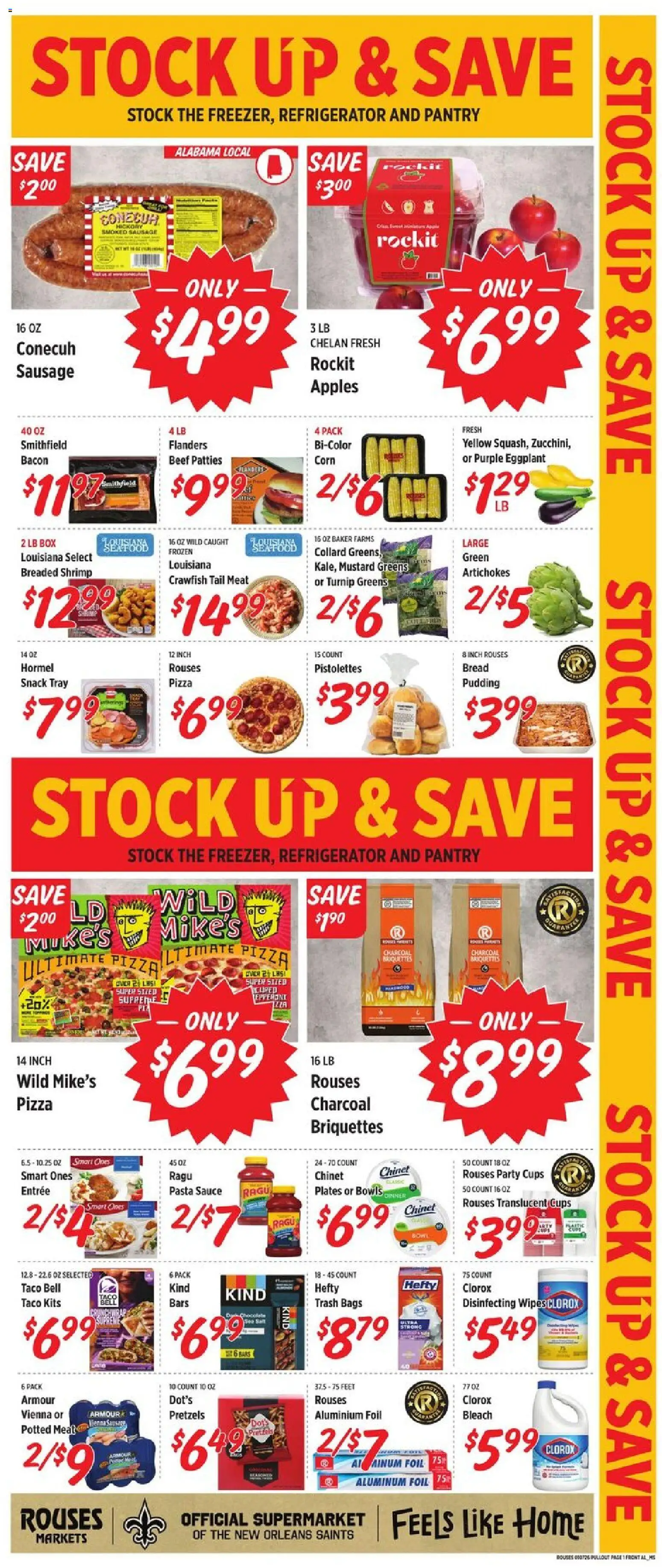 Rouses Weekly Ad - AL - valid from 07.01.2026 | Page: 4 | Products: Pizza, Beef, Greens, Refrigerator
