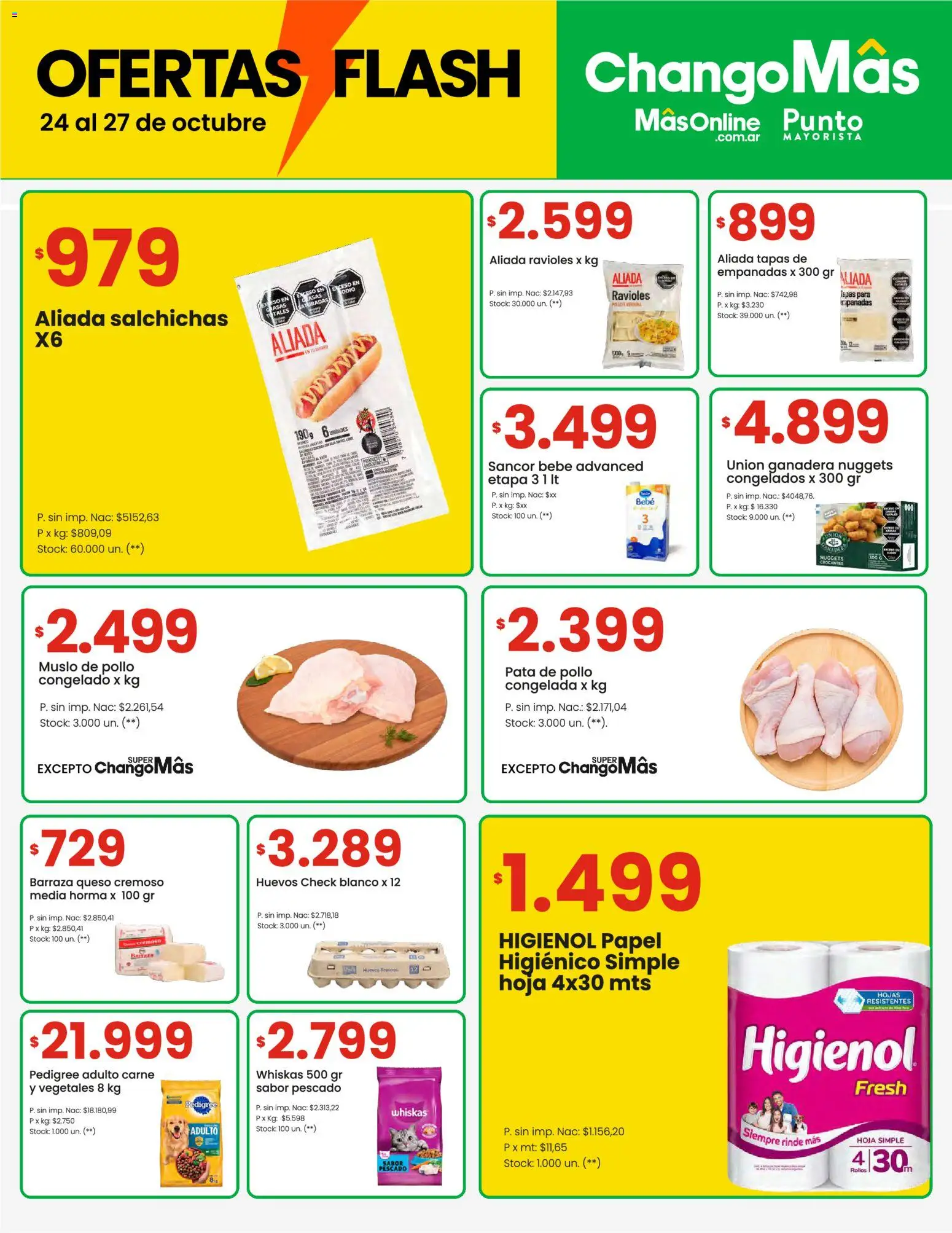 Punto Mayorista catálogo Flash │ válido desde el 24.10.2025 | Página: 3 | Productos: Papel higiénico, Pescado, Queso, Ravioles