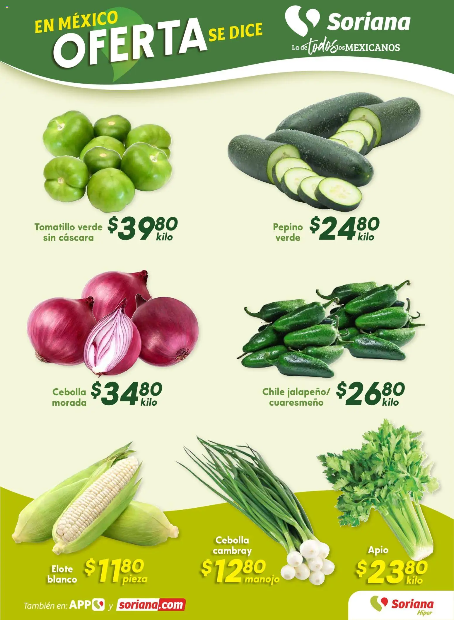 Nuevas ofertas de Soriana válidas en toda la República Mexicana desde el 31.10.2025. ¡Encuentra las mejores ofertas en Soriana - Fin de Semana Híper: Ags, Nay, Jal, Qro, Col, Mich, Gto, Hgo, Tlax, Mor, Pue, Gro, Oax, Edo. de Mex, Valle de México, Za! | Página: 3 | Productos: Cebolla, Apio