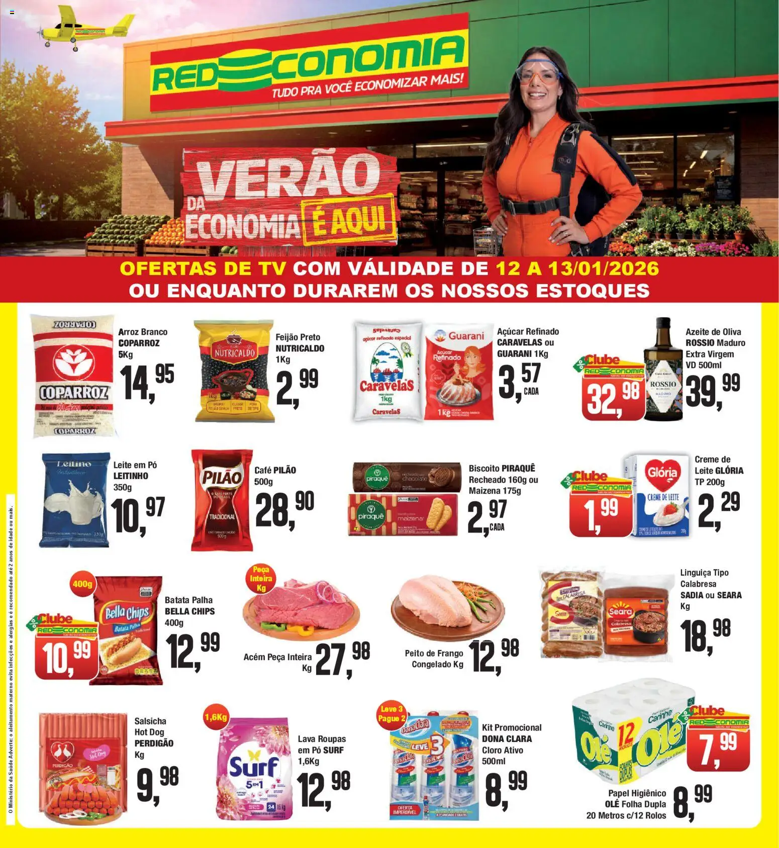 RedEconomia Folheto - válido de 12.01.2026 | Página: 1 | Produtos: Pó, Arroz, Creme, Peito de frango
